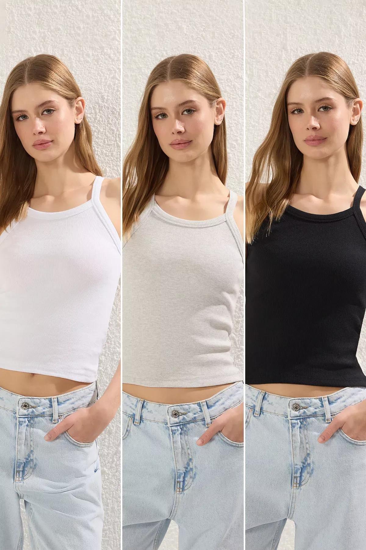 Black-White Undershirt,set of 3, C101_7115, large image number 0