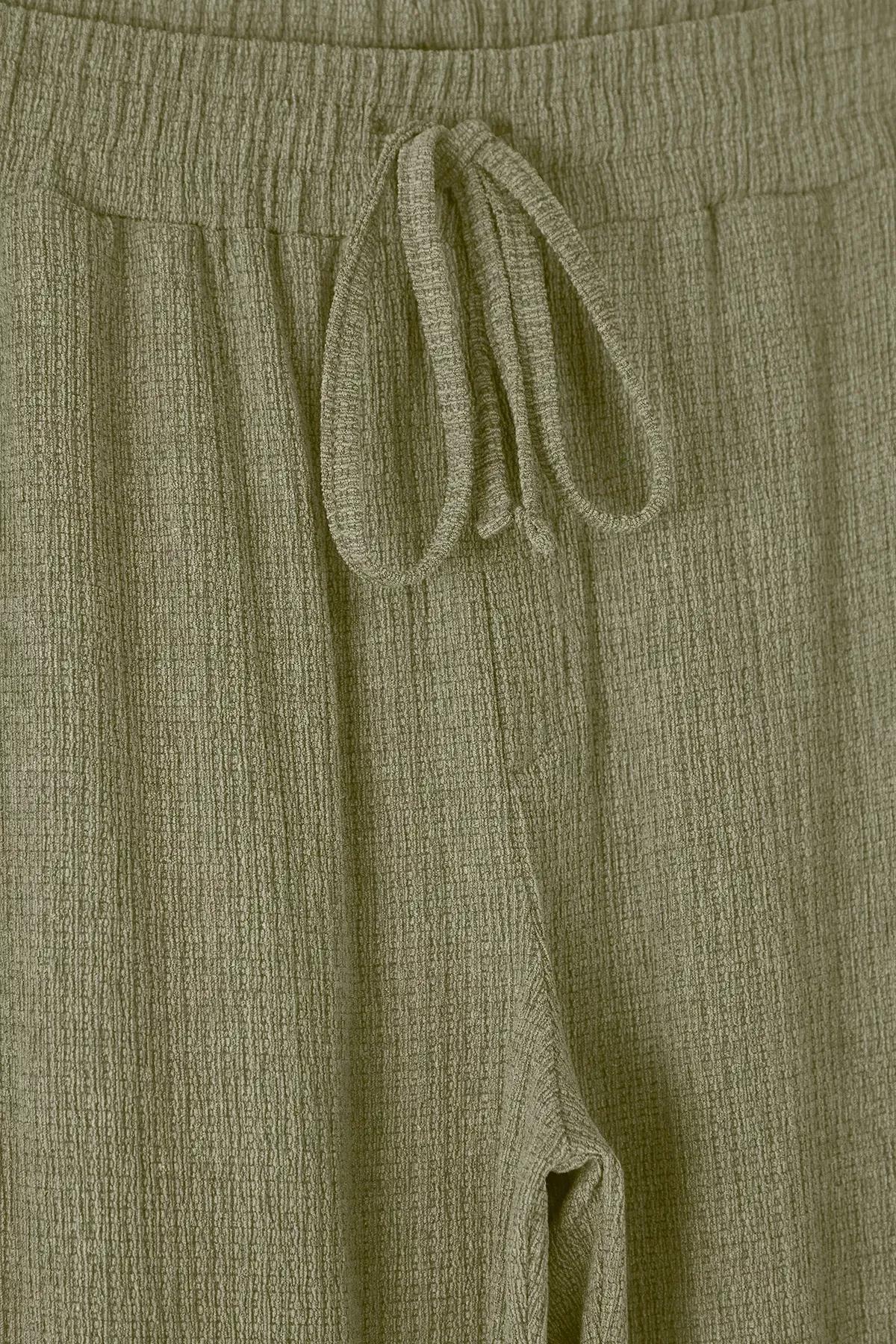 Green Textured Open Leg Sweatpants, , large image number 1