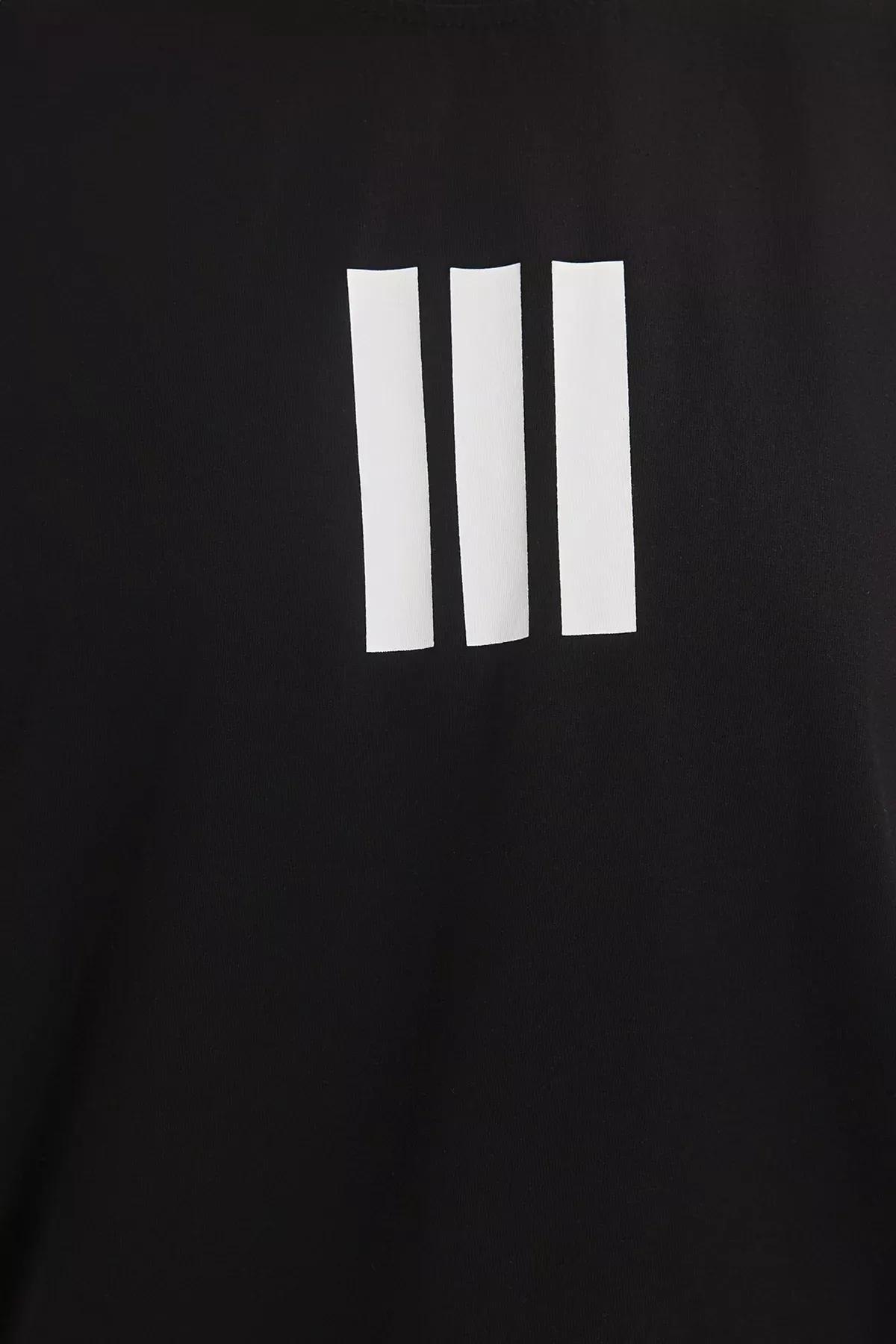 Beige Black Oversize Cut T-Shirt, Ecru-Black, large image number 5