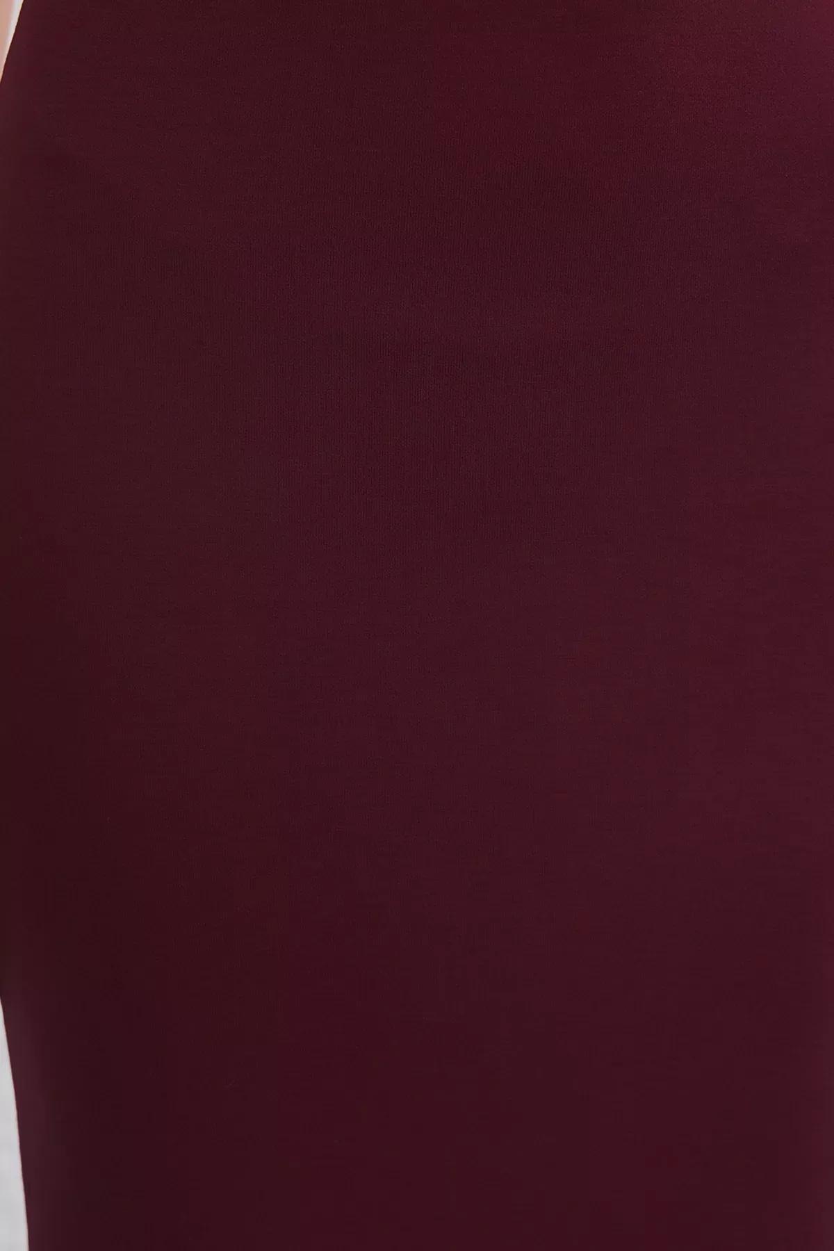 Maroon Midi Bodycone/Body Fitted Knitted Dress TWOSS25EL00774, Burgundy, large image number 2