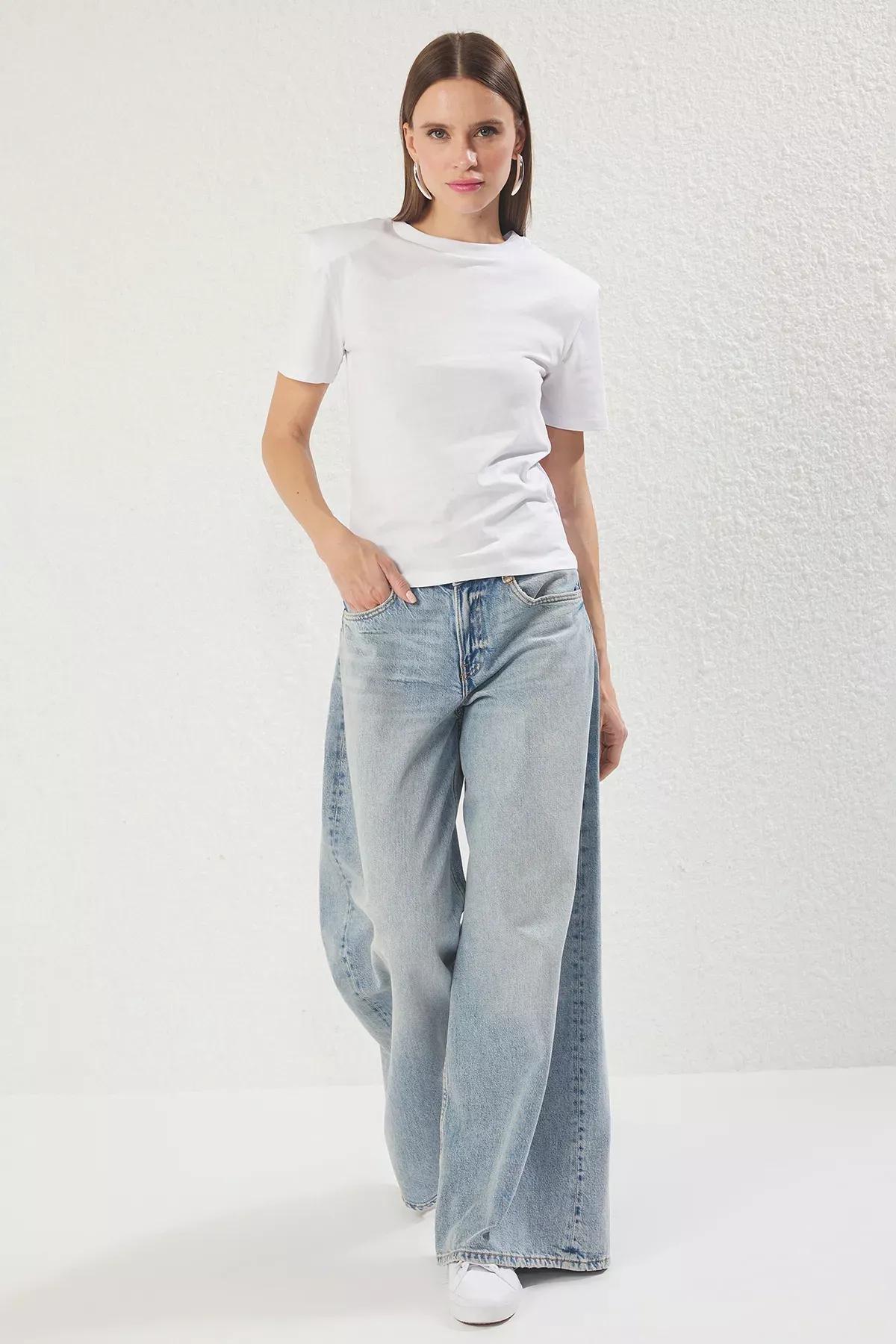 Black Padded Regular Pants, White, large image number 1