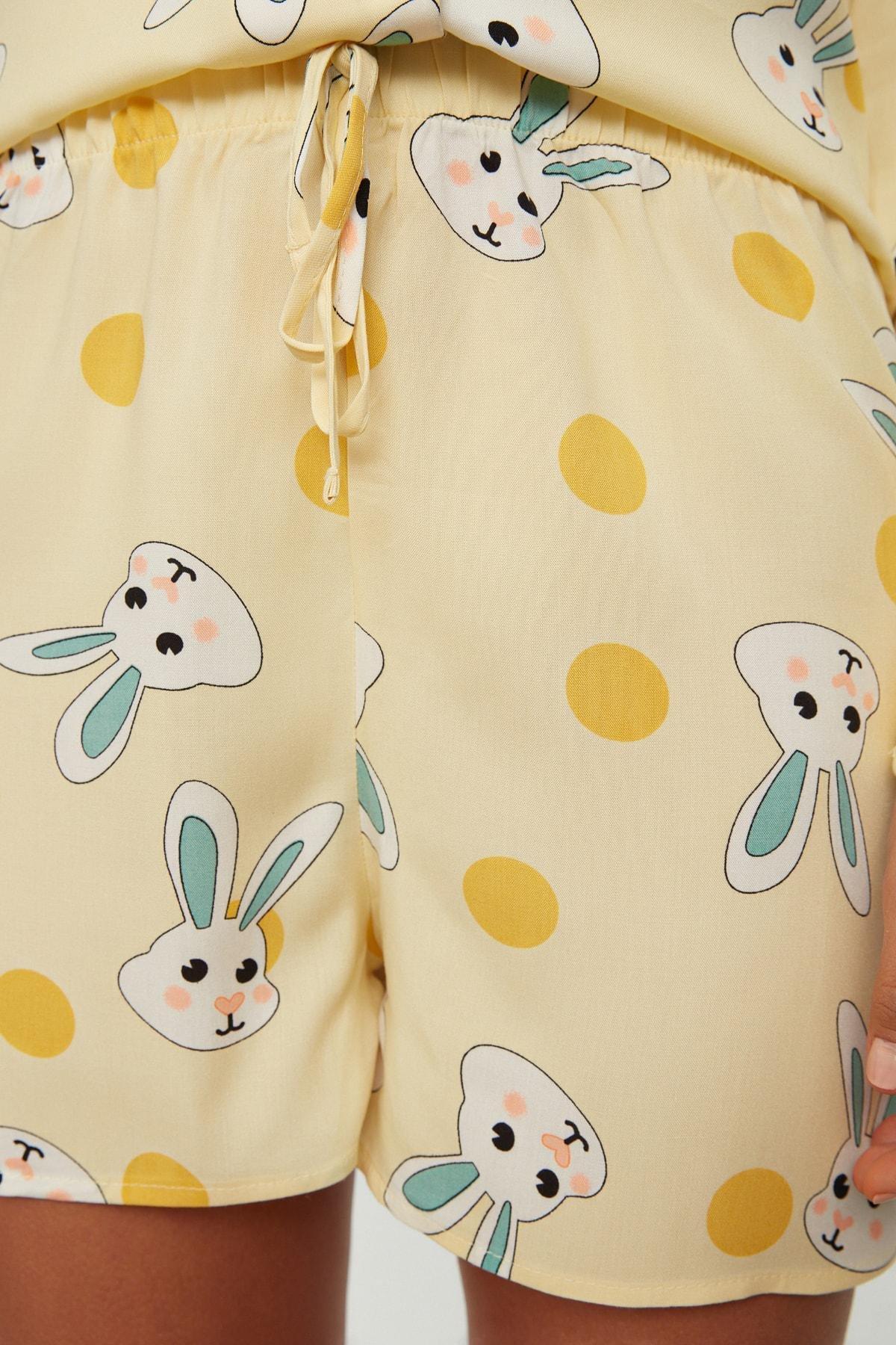 Yellow Graphic Pajama Set, , large image number 4