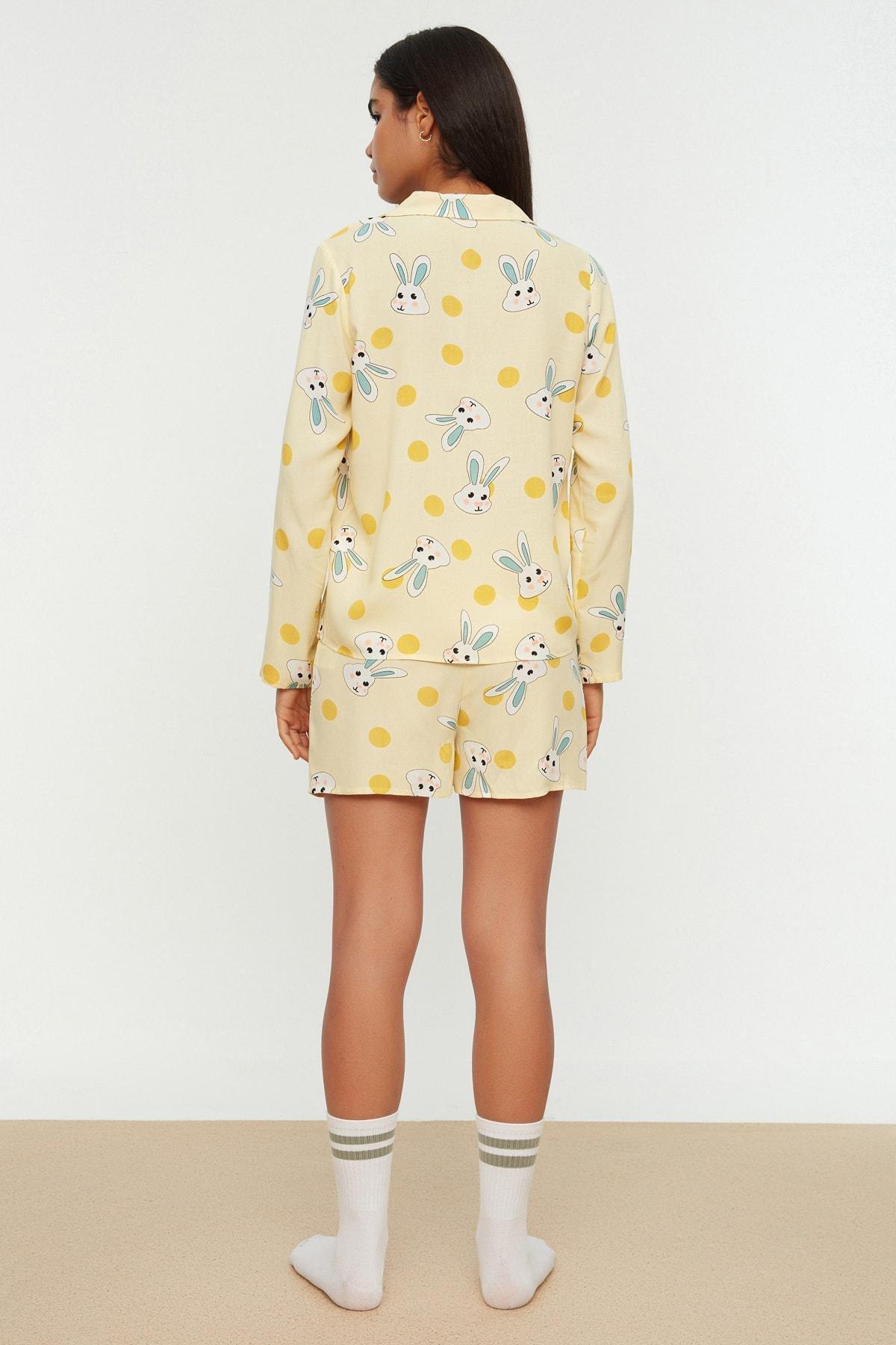 Yellow Graphic Pajama Set, , large image number 5