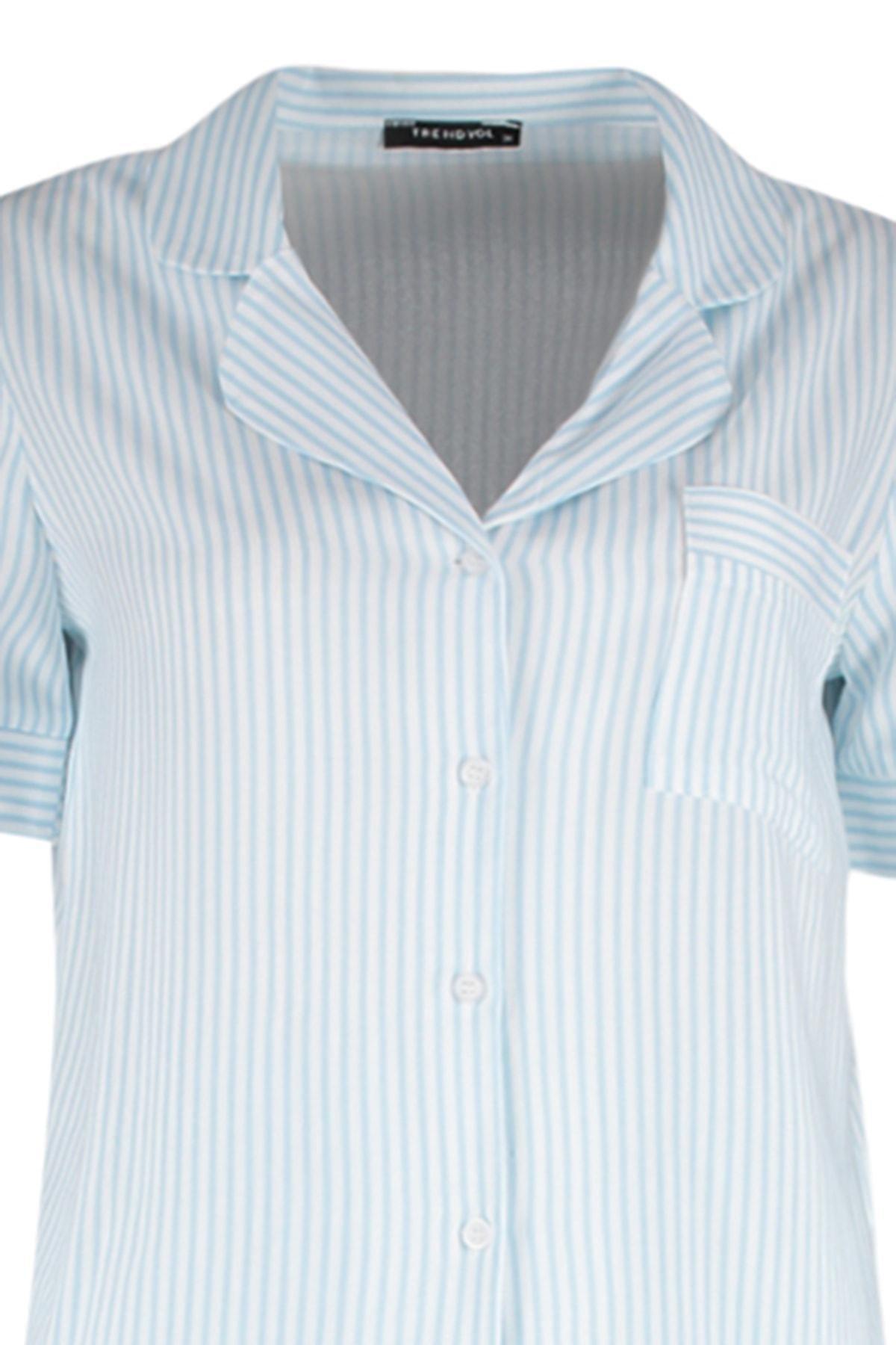Blue Collared Pajama Set, , large image number 6
