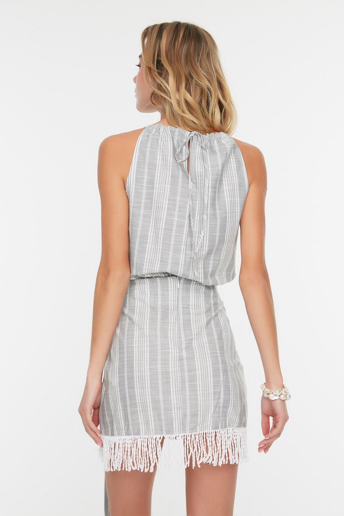 Grey Striped Co-Ord Set, Gray, large image number 4