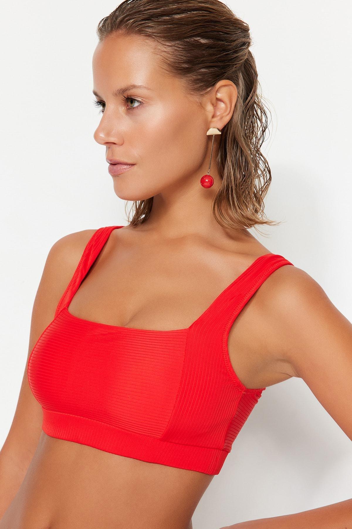 Red Bralette Bikini Top, , large image number 2