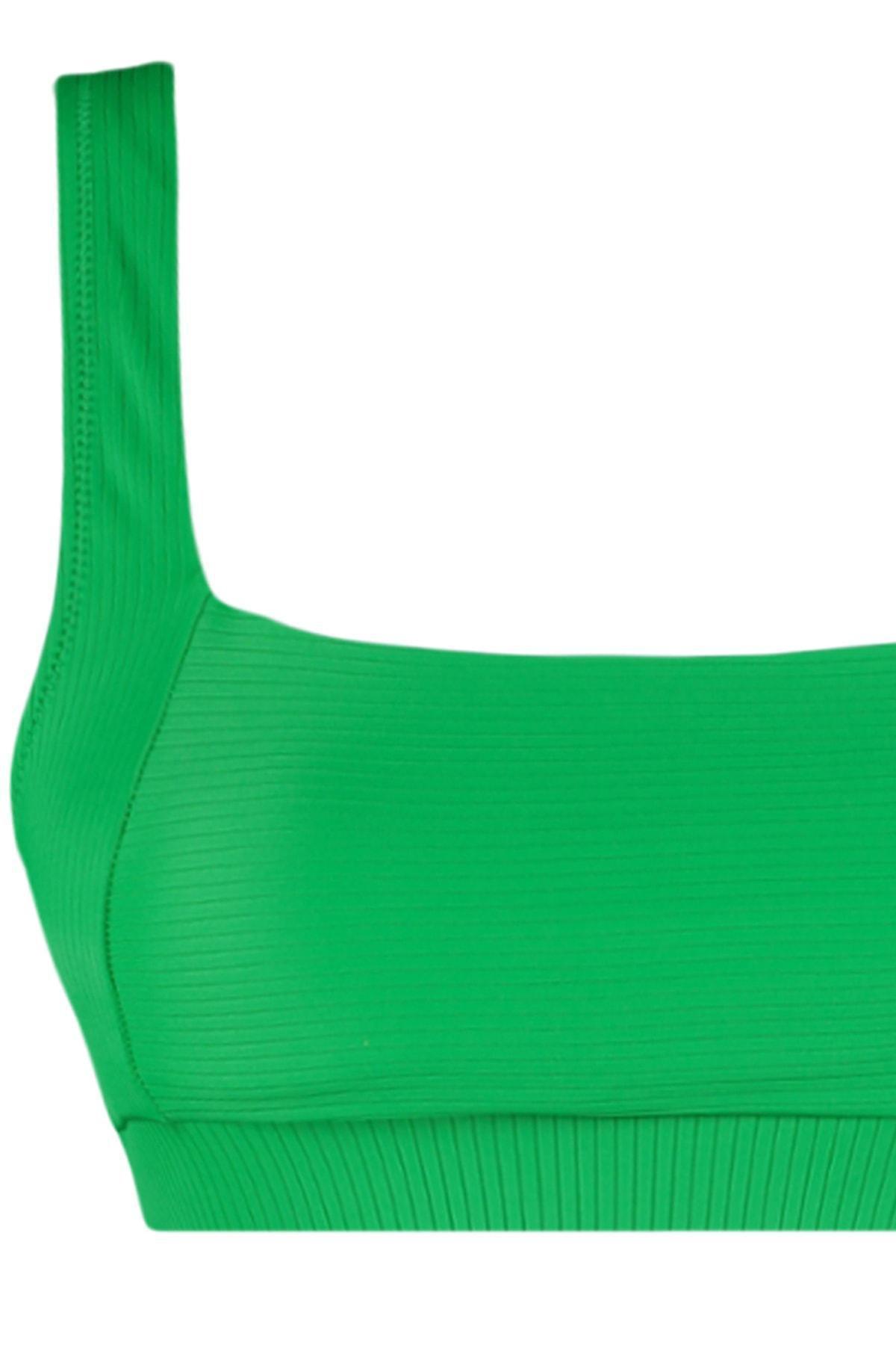 Green Plain Bikini Top, , large image number 5
