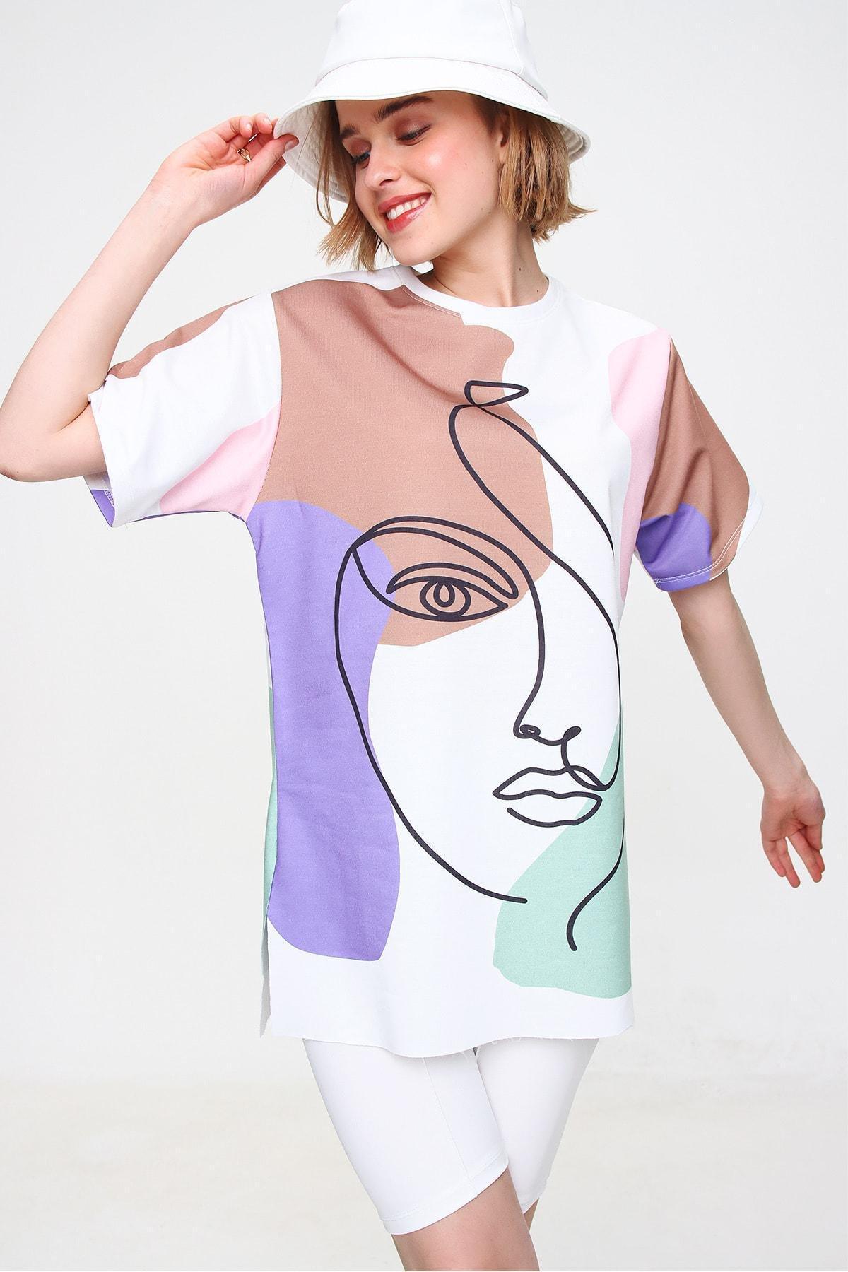 Multicolour Retro Oversize T-Shirt, , large image number 1