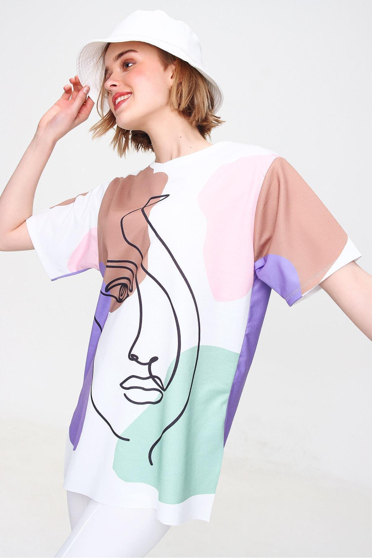 Multicolour Retro Oversize T-Shirt, , large image number 3