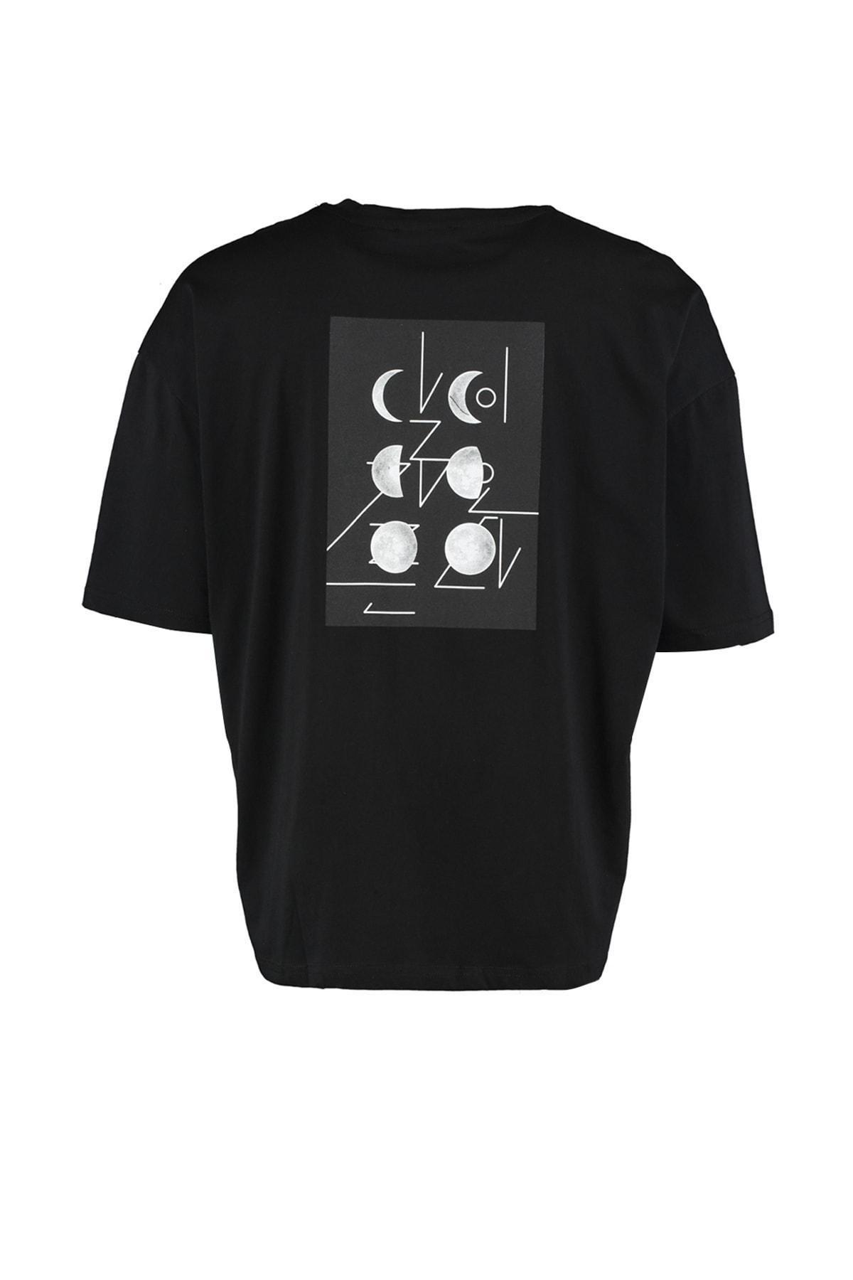 تيشيرت بقصة فضفاضة، أسود, Black, large image number 4