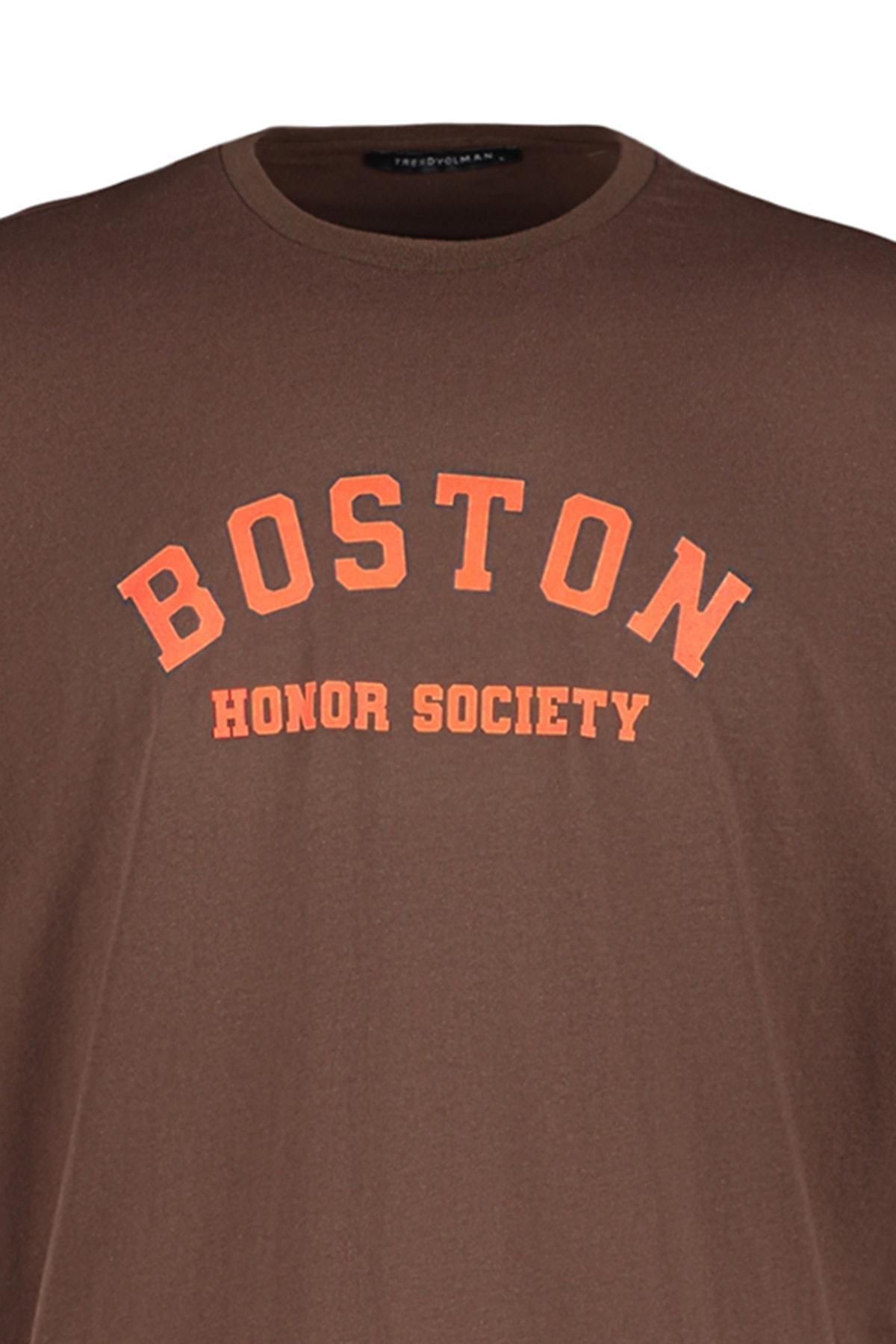 Brown Printed Oversize T-Shirt, , large image number 7