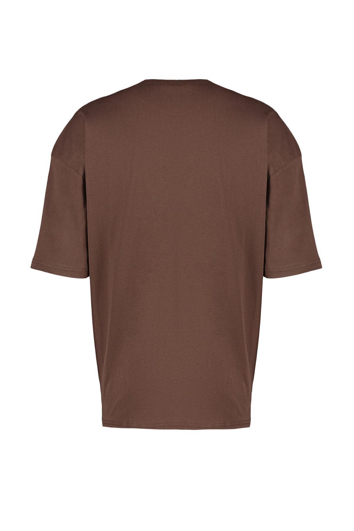 Brown Printed Oversize T-Shirt, , large image number 8