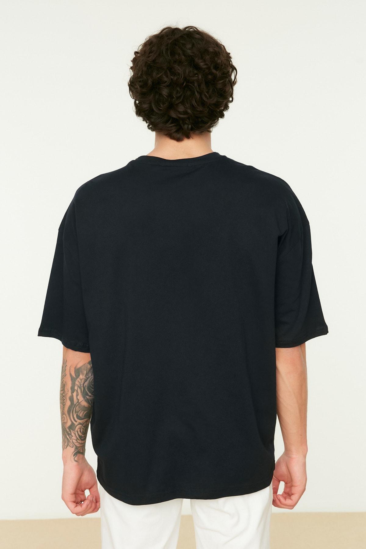 Navy Oversize Printed T-Shirt, , large image number 3