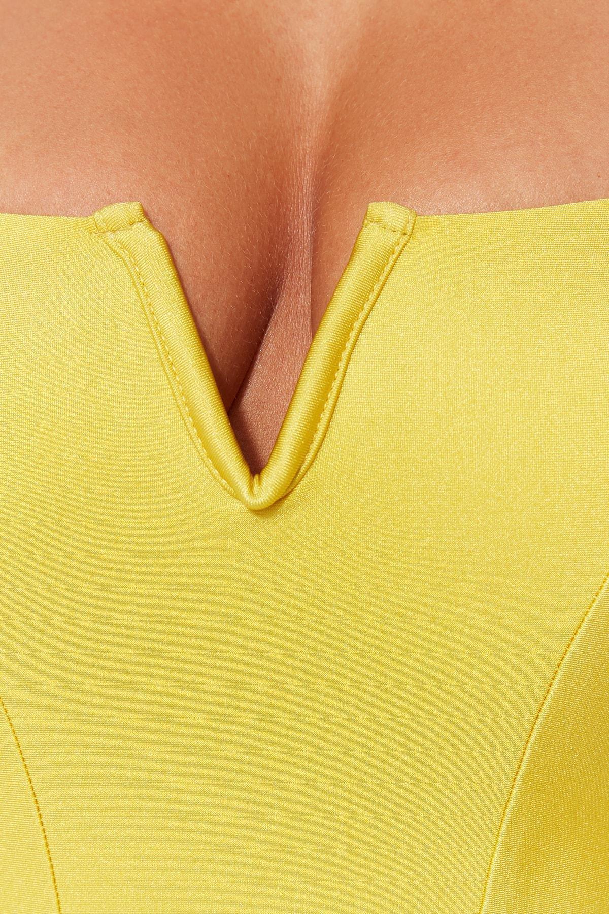 Yellow Plain Swimsuit, , large image number 6