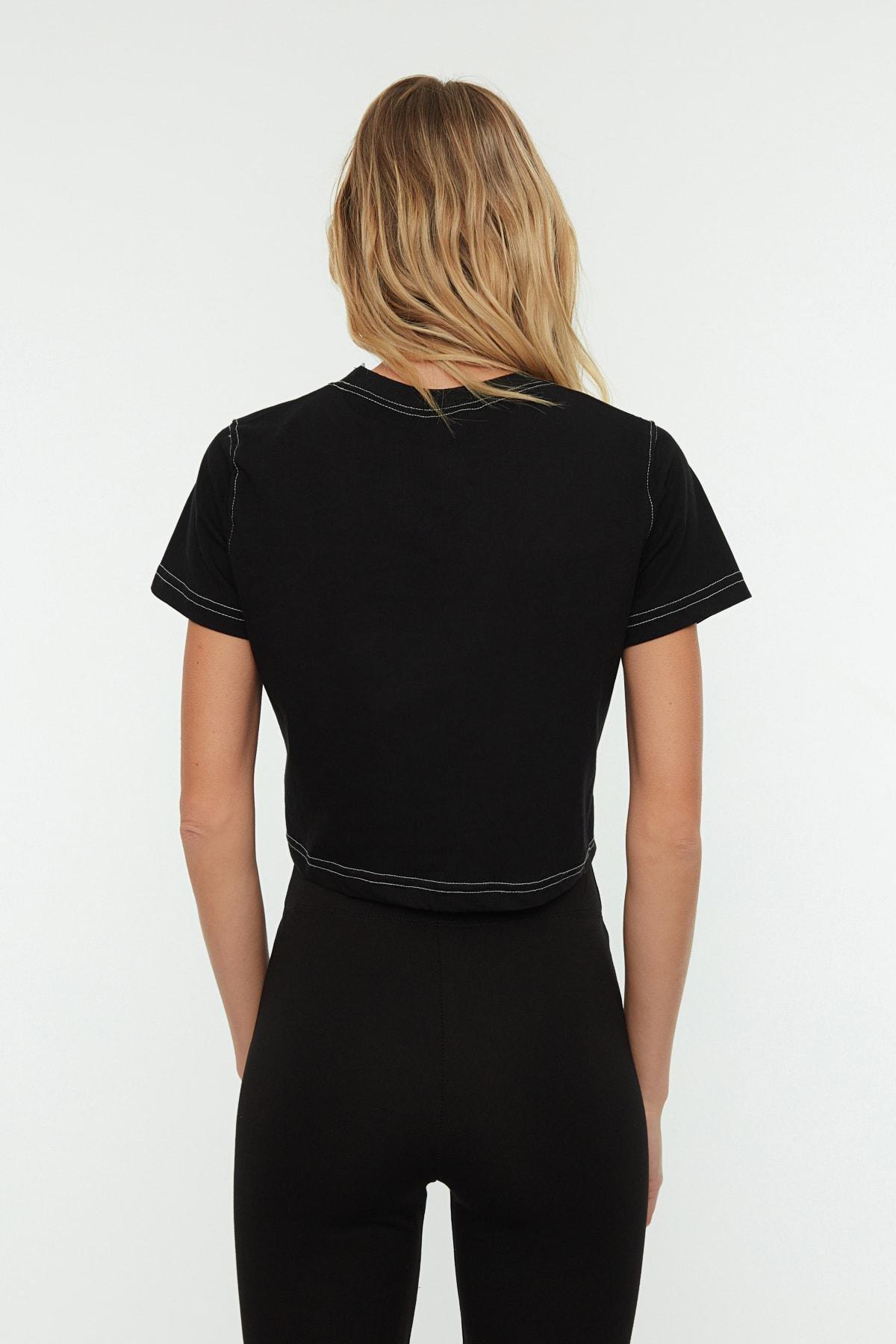 Black Relaxed T-Shirt, , large image number 4