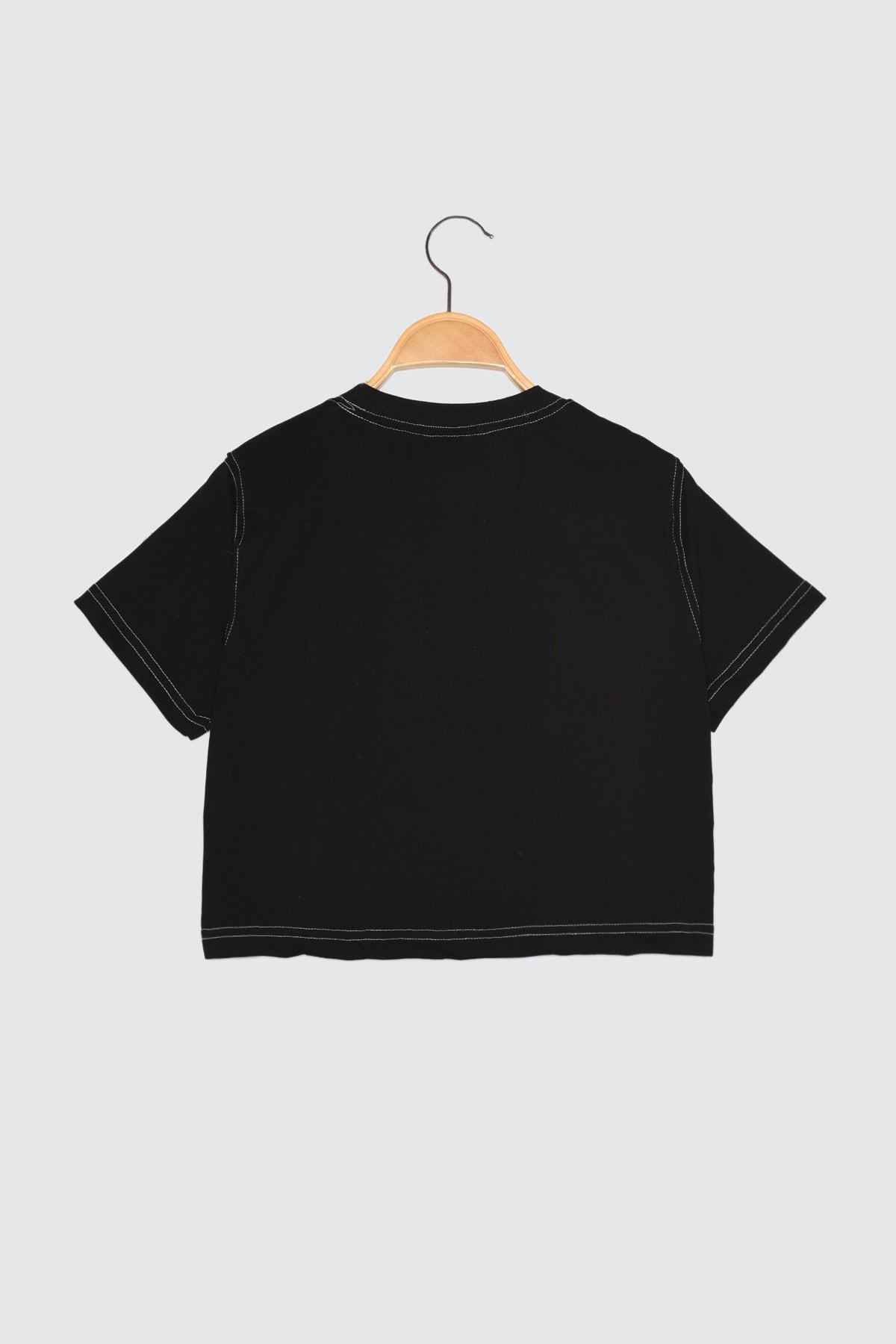 Black Relaxed T-Shirt, , large image number 6