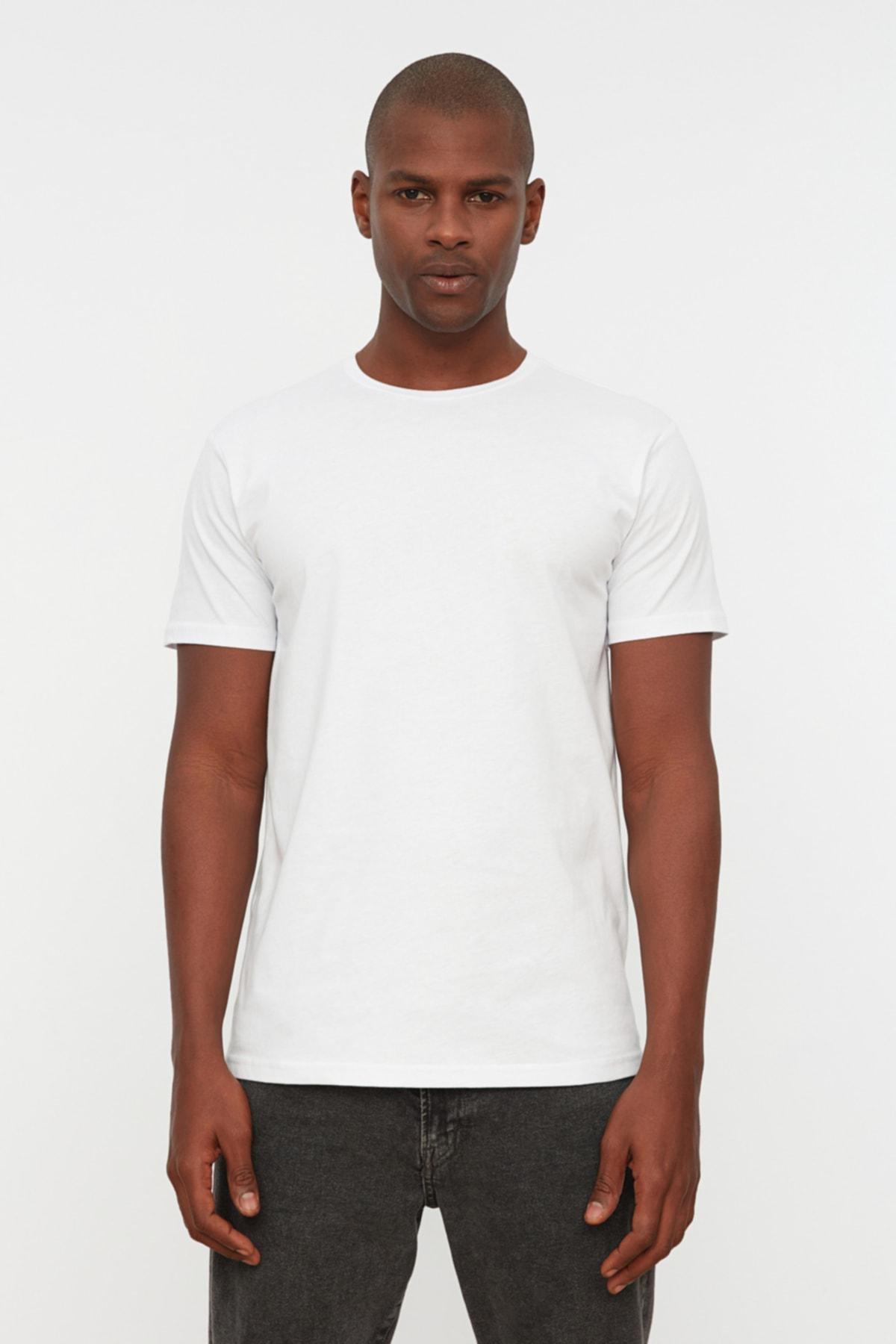 White Crew Neck T-Shirt, , medium