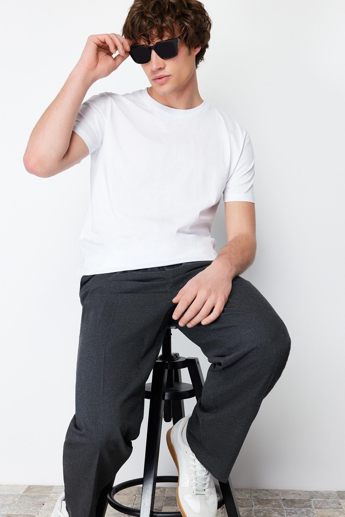 White Crew Neck T-Shirt, , large image number 3