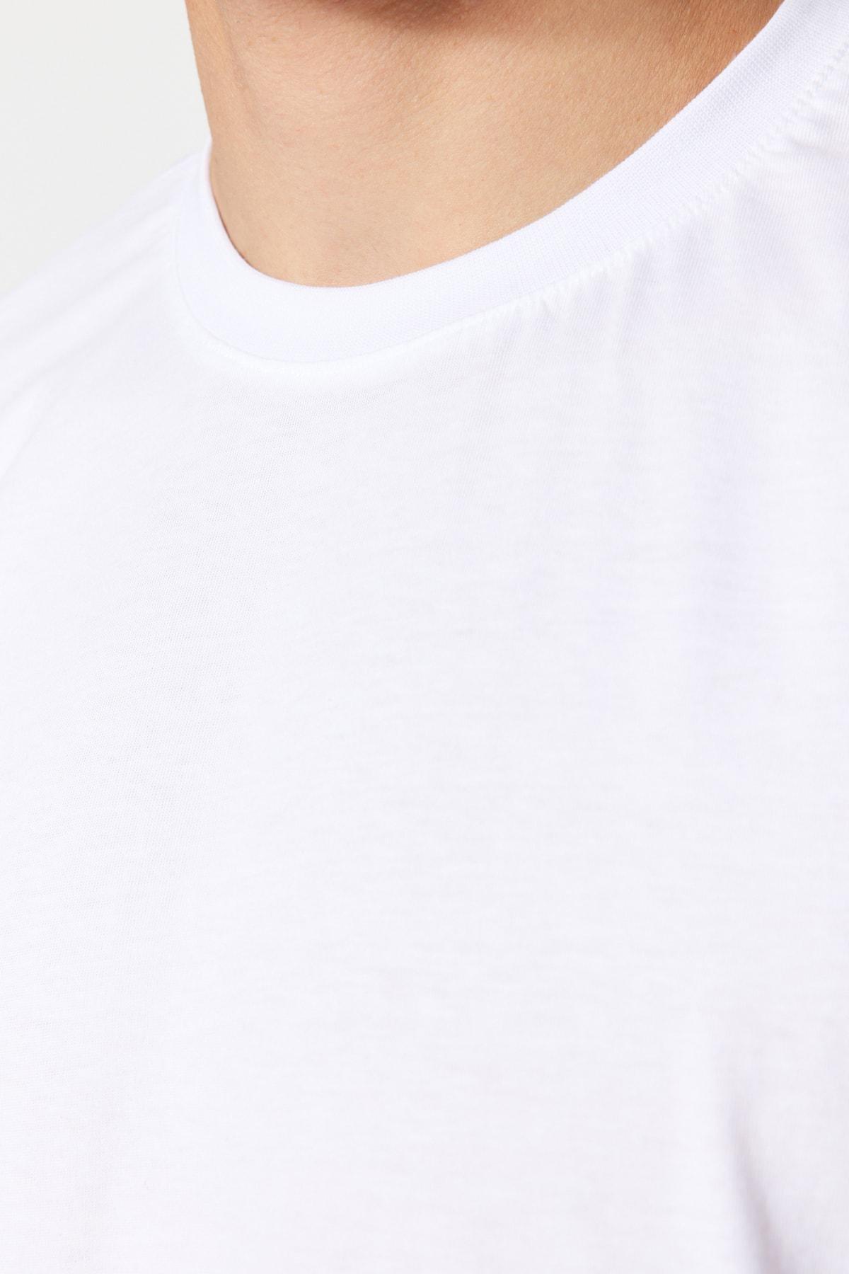 White Crew Neck T-Shirt, , large image number 4