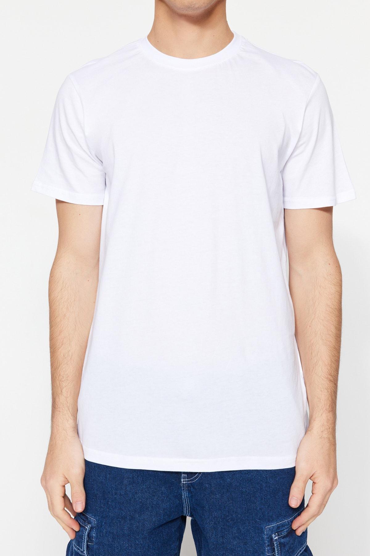 White Crew Neck T-Shirt, , large image number 8