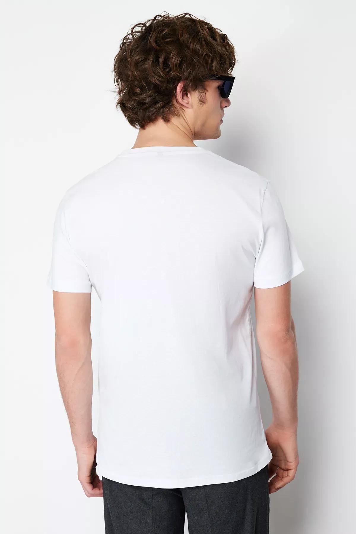 White Crew Neck T-Shirt, , large image number 14