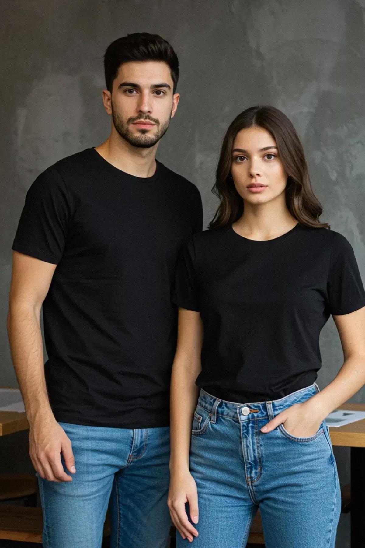 Black Regular Crew Neck Tshirt, Black, large image number 4