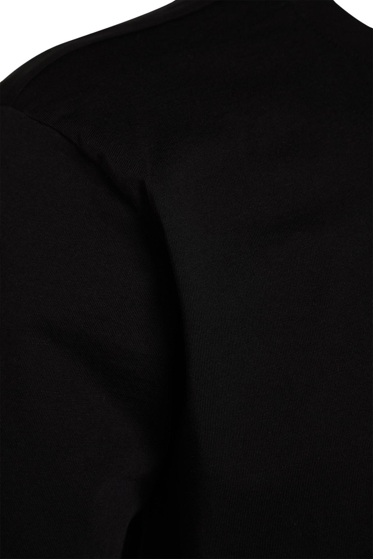 Black Regular Crew Neck Tshirt, Black, large image number 7