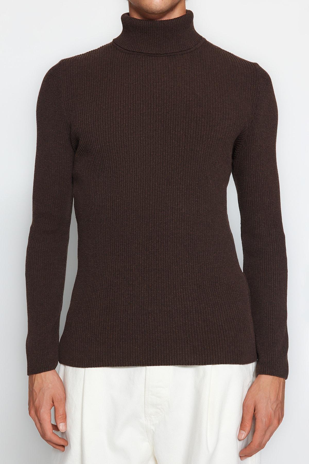 Brown Fitted Sweater, , large image number 2
