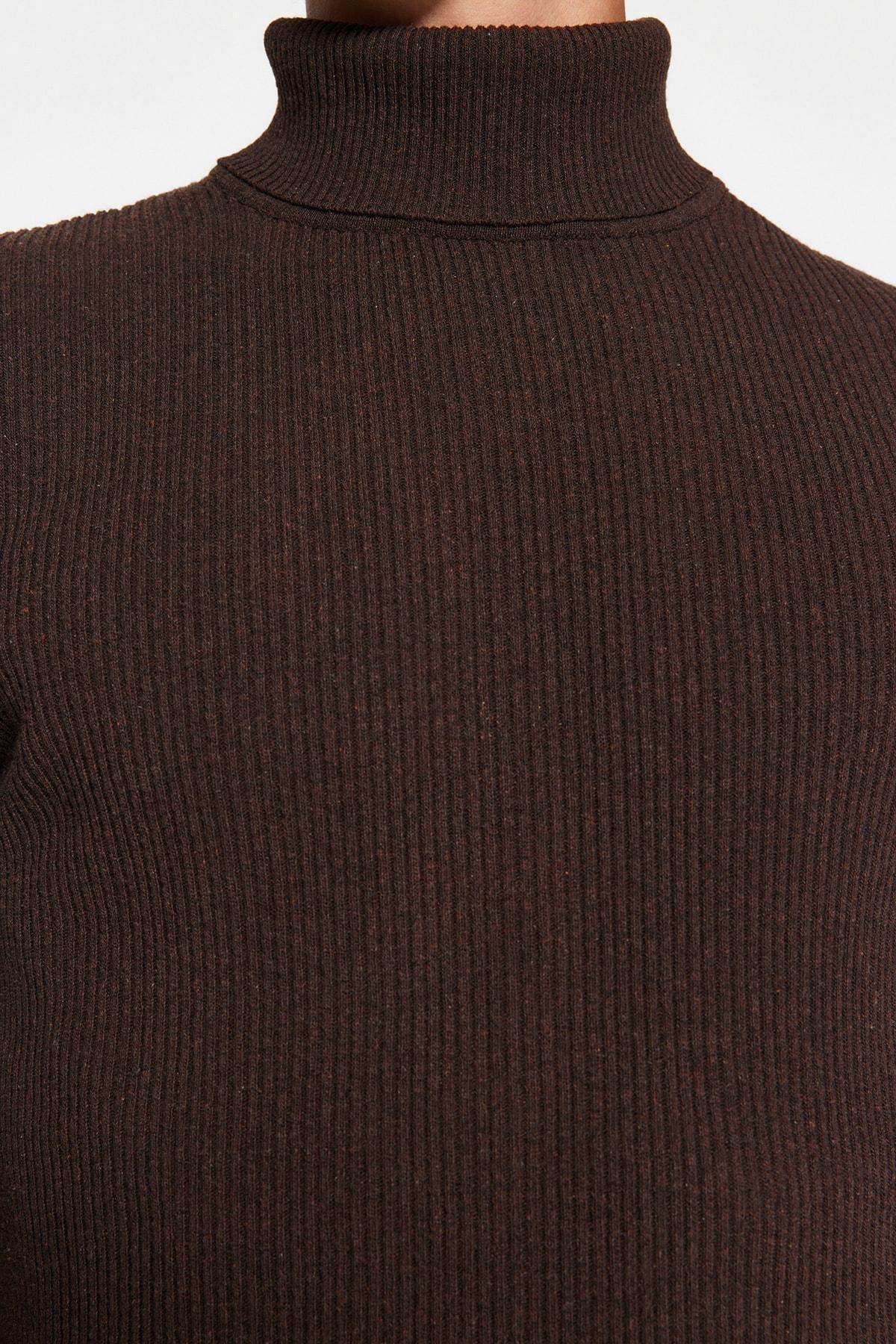 Brown Fitted Sweater, , large image number 3