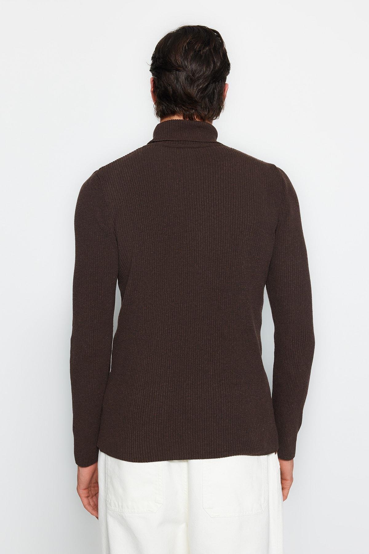 Brown Fitted Sweater, , large image number 4
