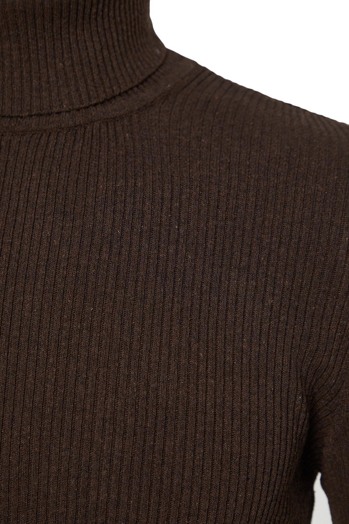 Brown Fitted Sweater, , large image number 5
