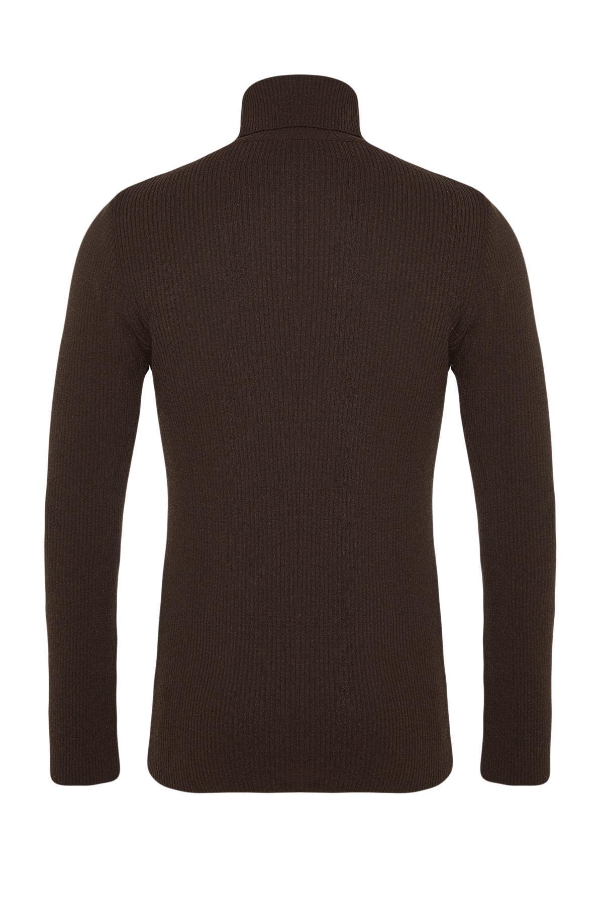 Brown Fitted Sweater, , large image number 6