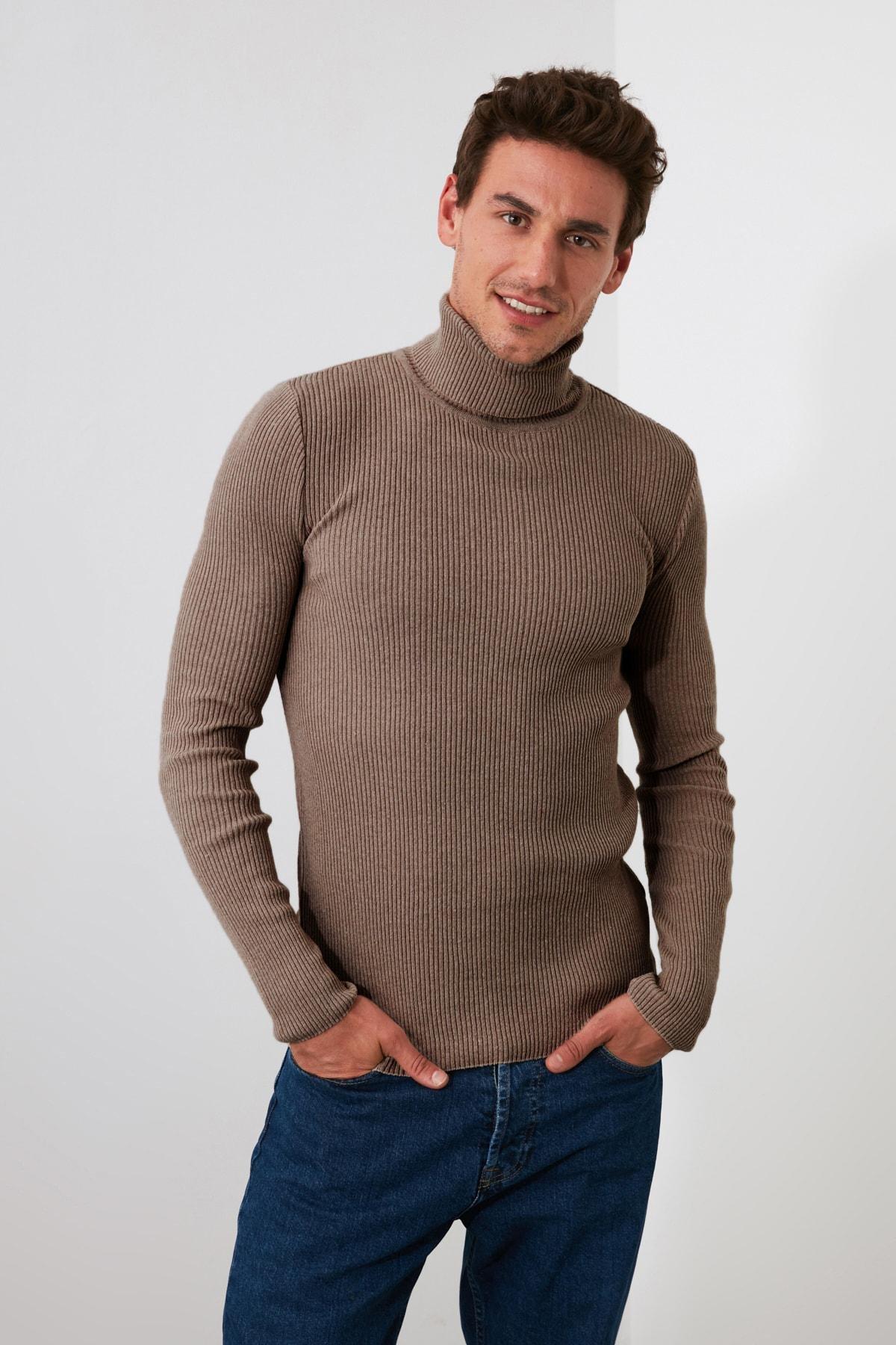 Brown Fitted Sweater, , medium