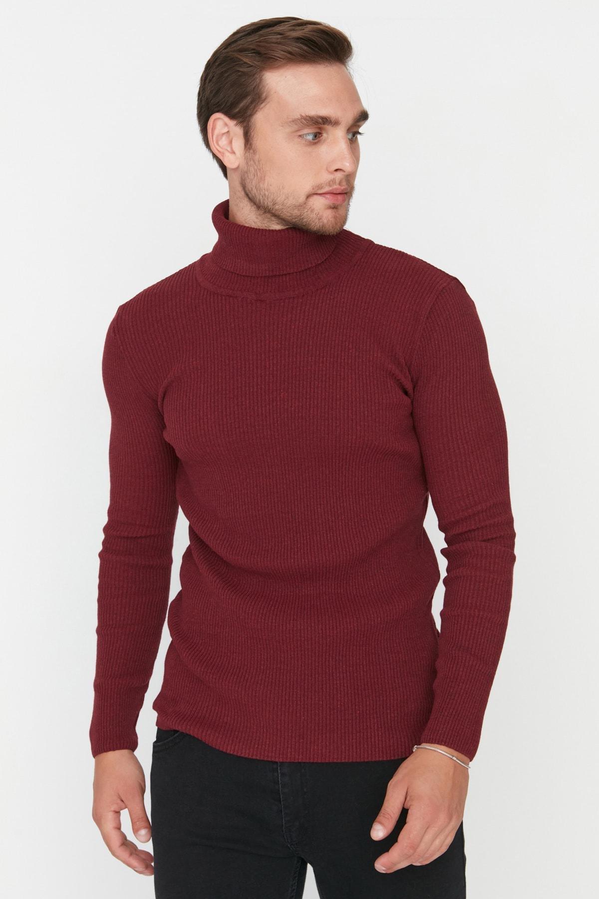 Burgundy Fitted Sweater, , large image number 0