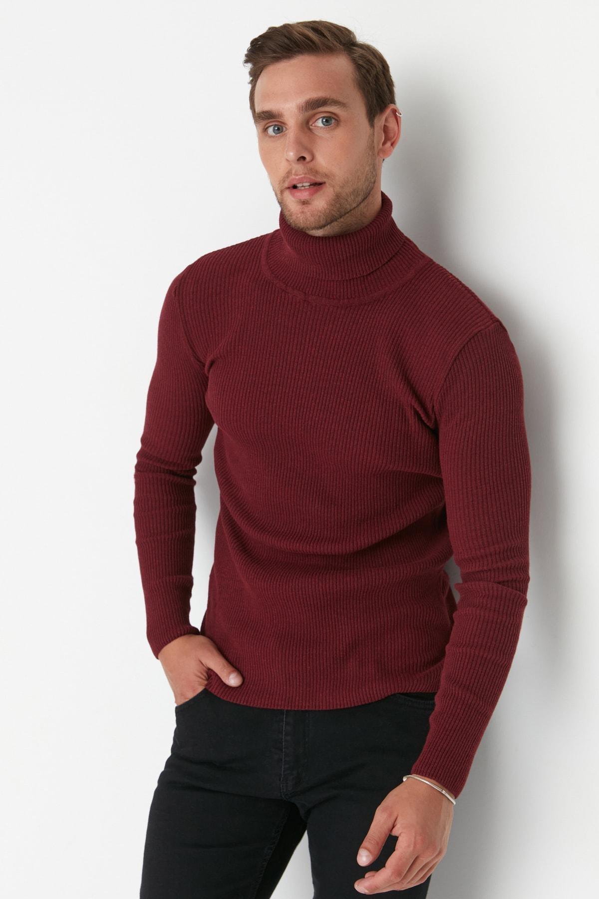Burgundy Fitted Sweater, , large image number 1