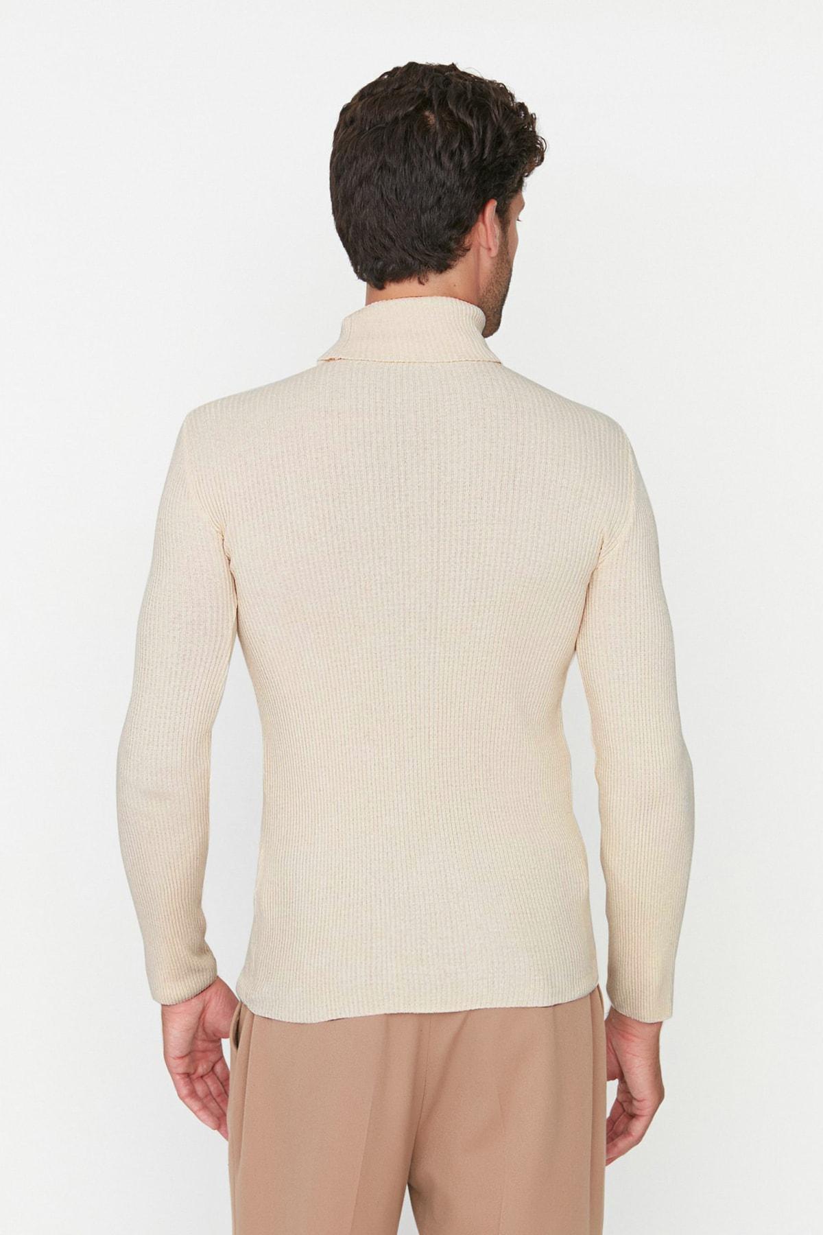 White Fitted Turtleneck Sweater, , large image number 5