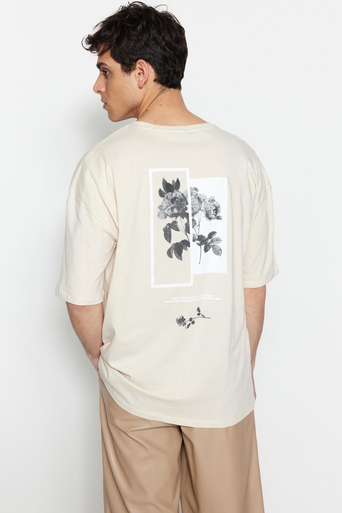 Beige Printed T-Shirt, , large image number 0