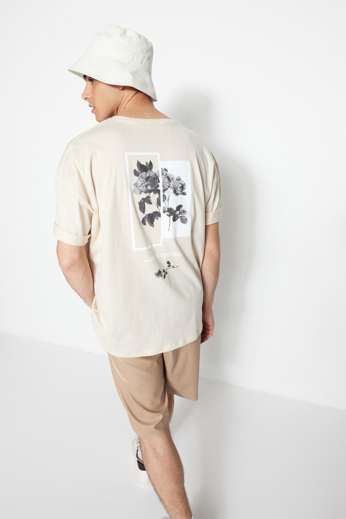 Beige Printed T-Shirt, Beige, large image number 2