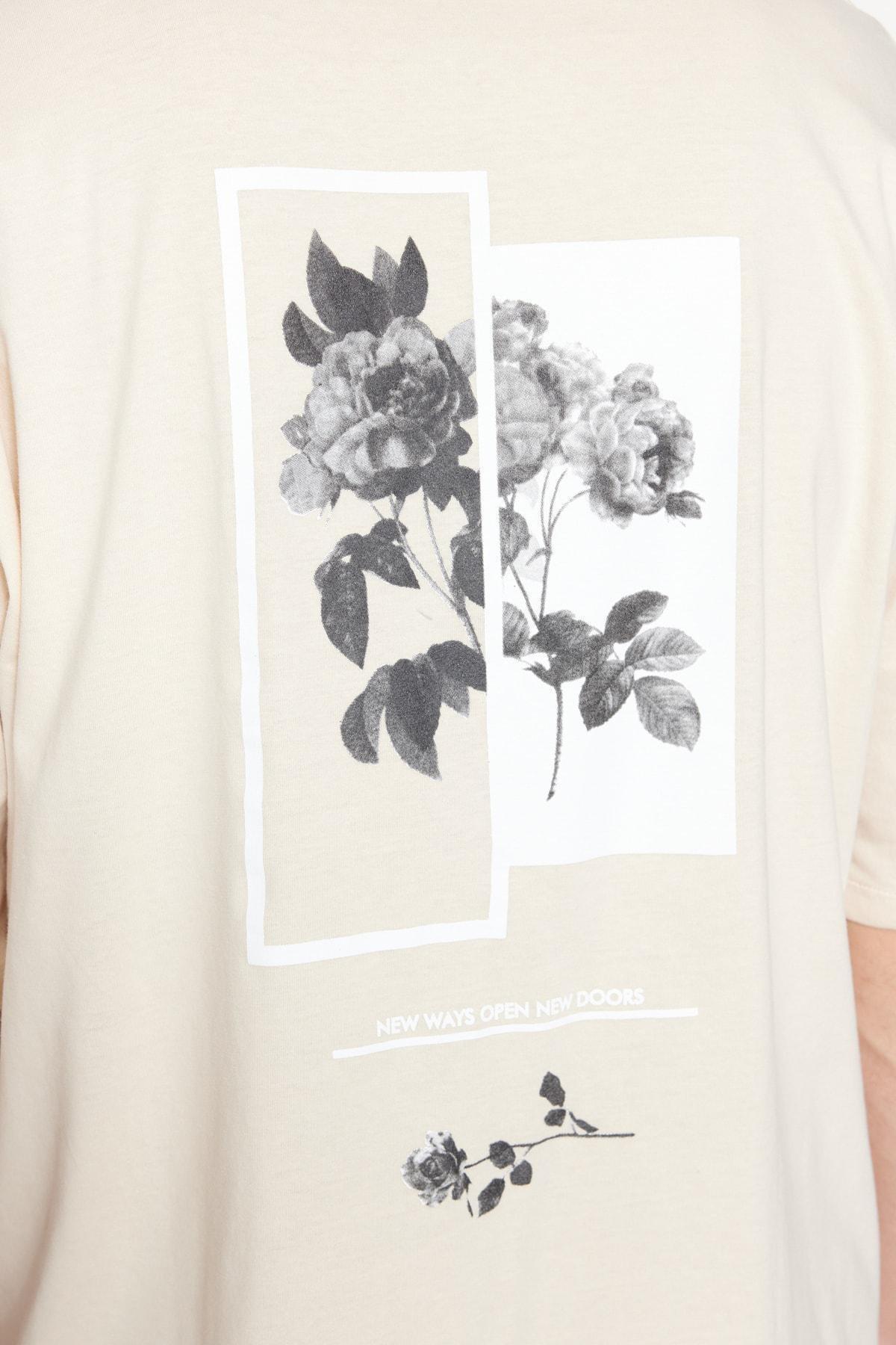 Beige Printed T-Shirt, Beige, large image number 3