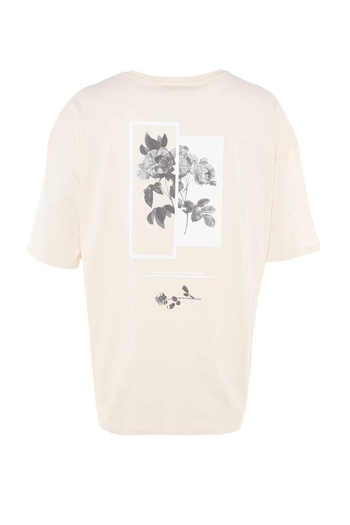 Beige Printed T-Shirt, Beige, large image number 6