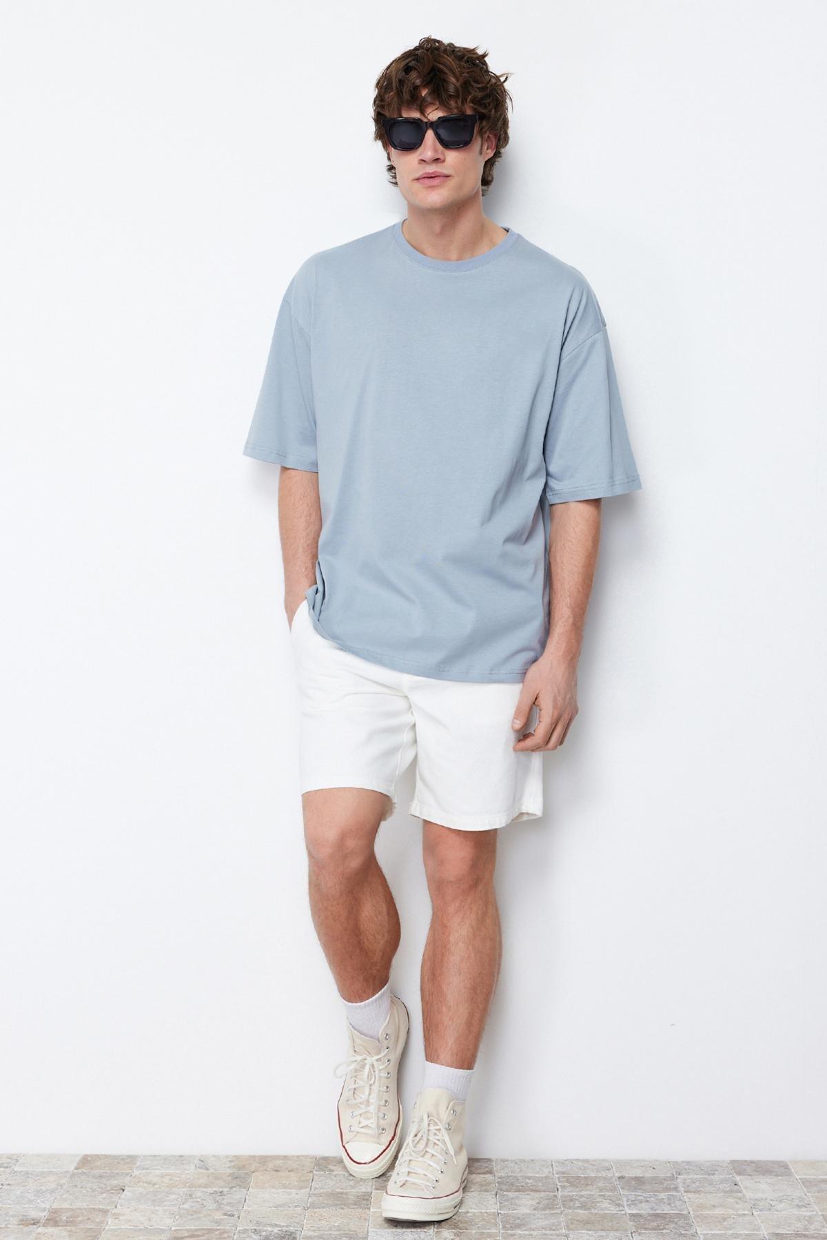 Gray Printed Oversize T-Shirt, , large image number 1