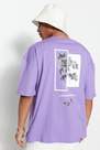 Trendyol - Purple Oversized Printed T-Shirt