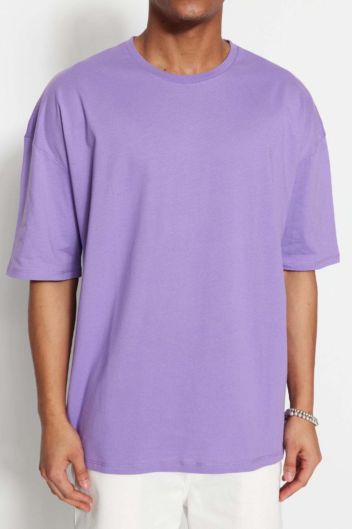 Purple Oversized Printed T-Shirt, , large image number 4