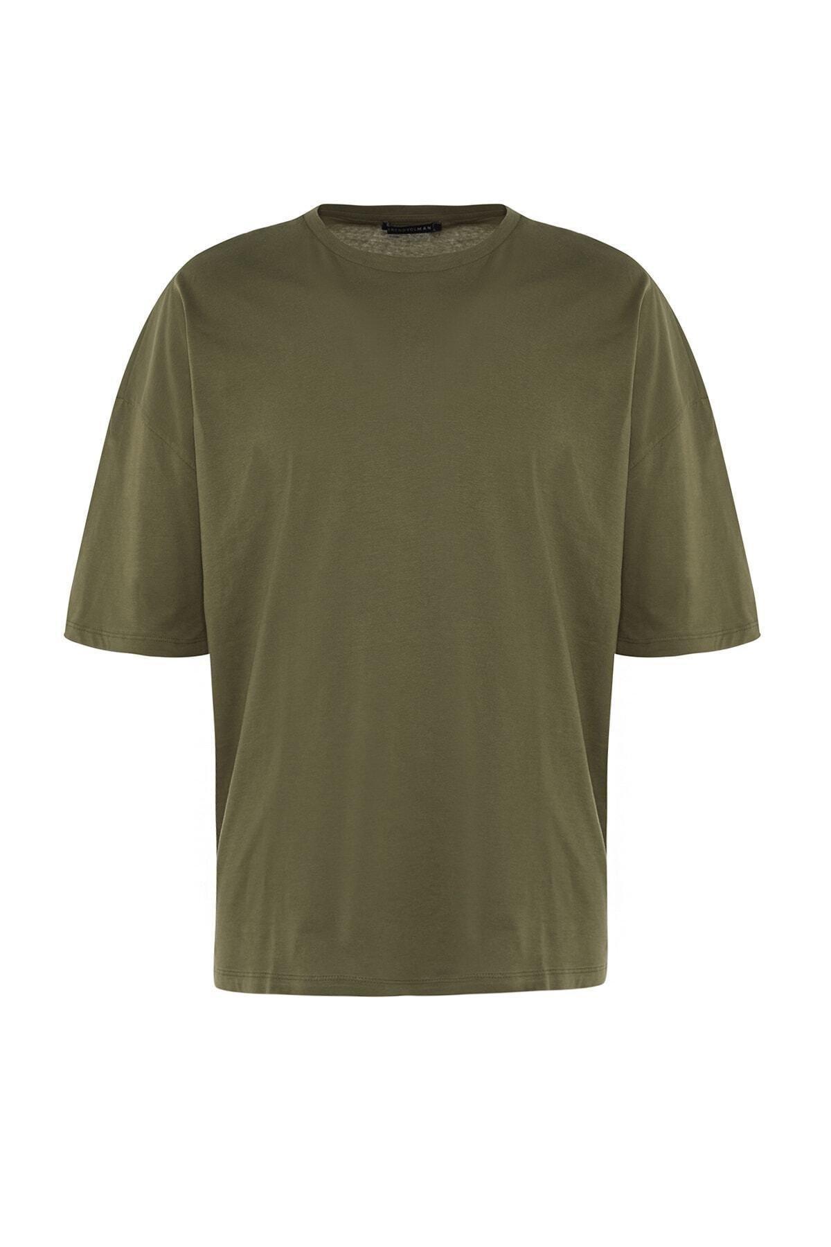 تيشيرت بقصة فضفاضة بطبعة، كاكي, Khaki, large image number 6