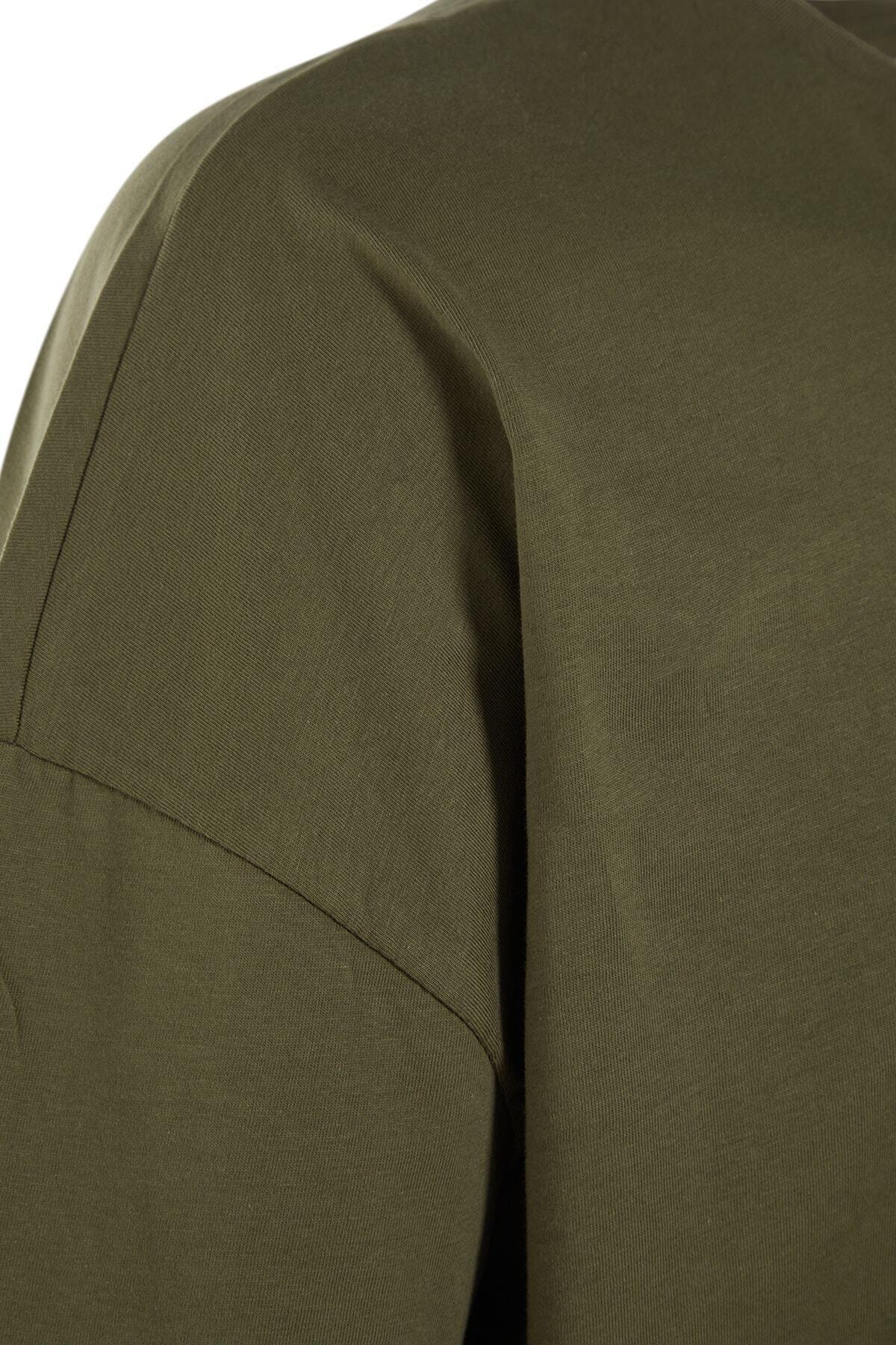Khaki Oversize Printed T-Shirt, , large image number 7