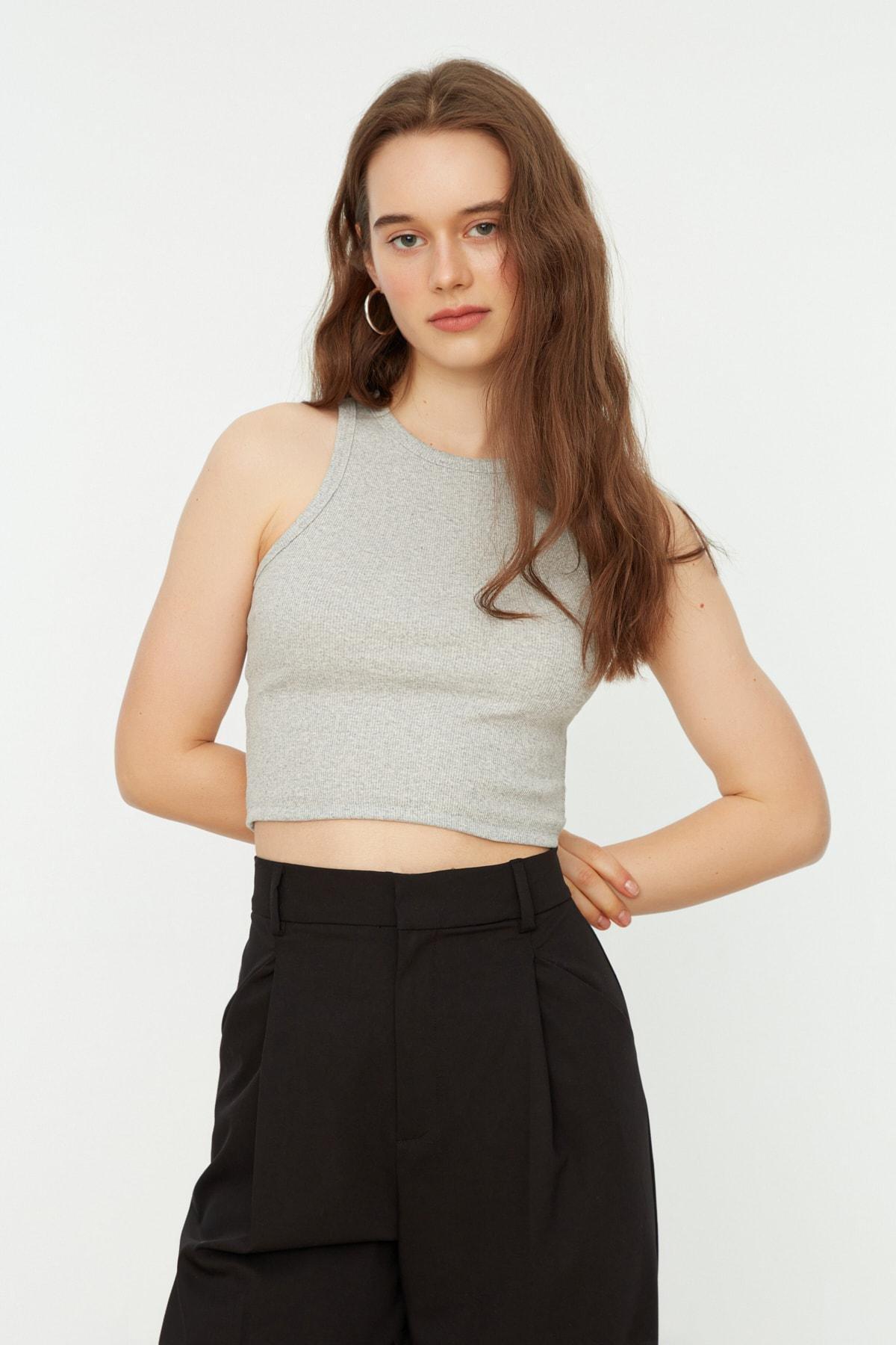 Grey Halter Neck Camisole, , large image number 0
