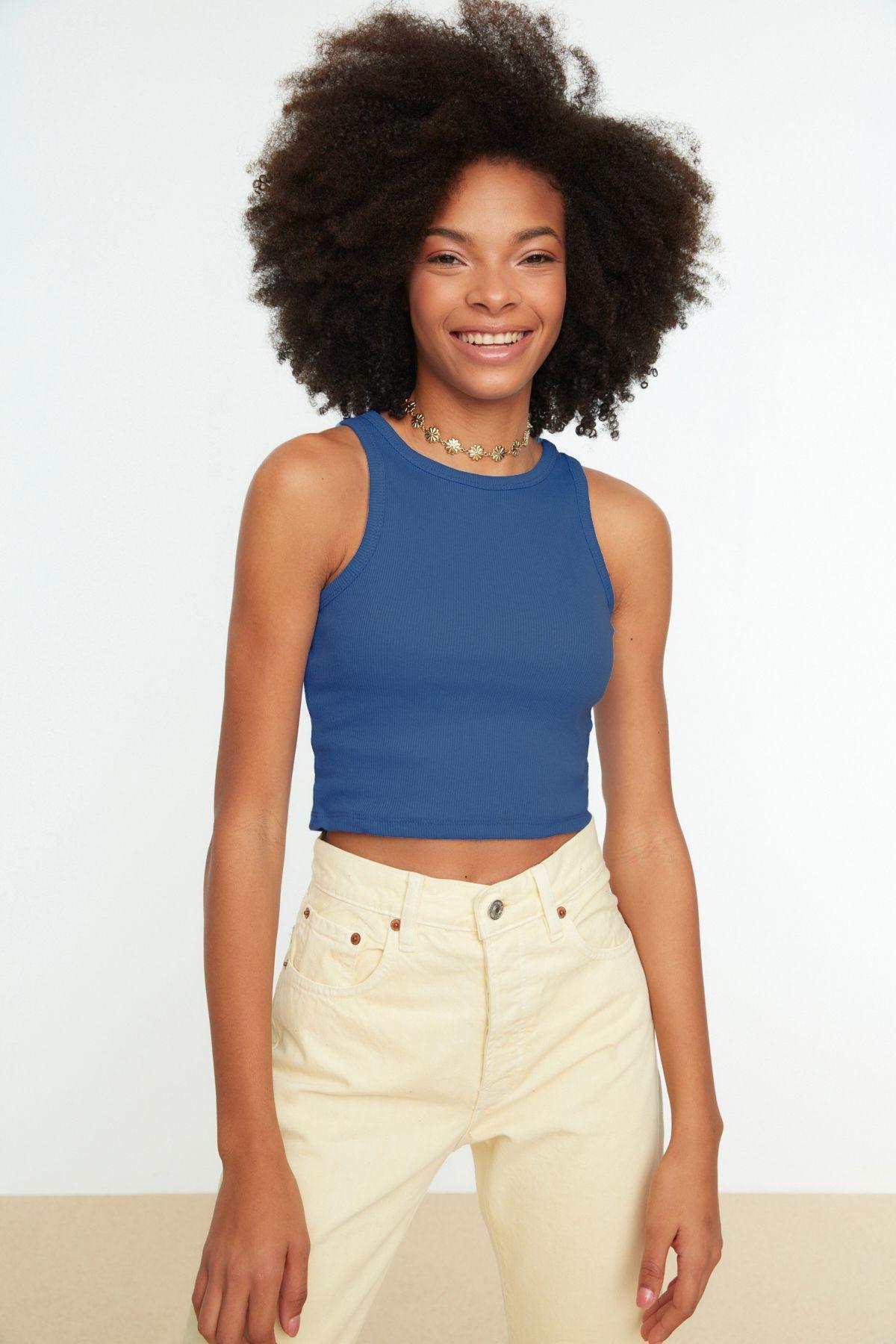 Navy Halter Neck Camisole, , large image number 0