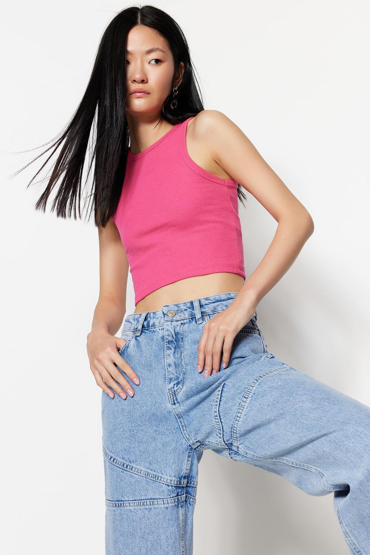 Pink Slim Halterneck Camisole, , large image number 1