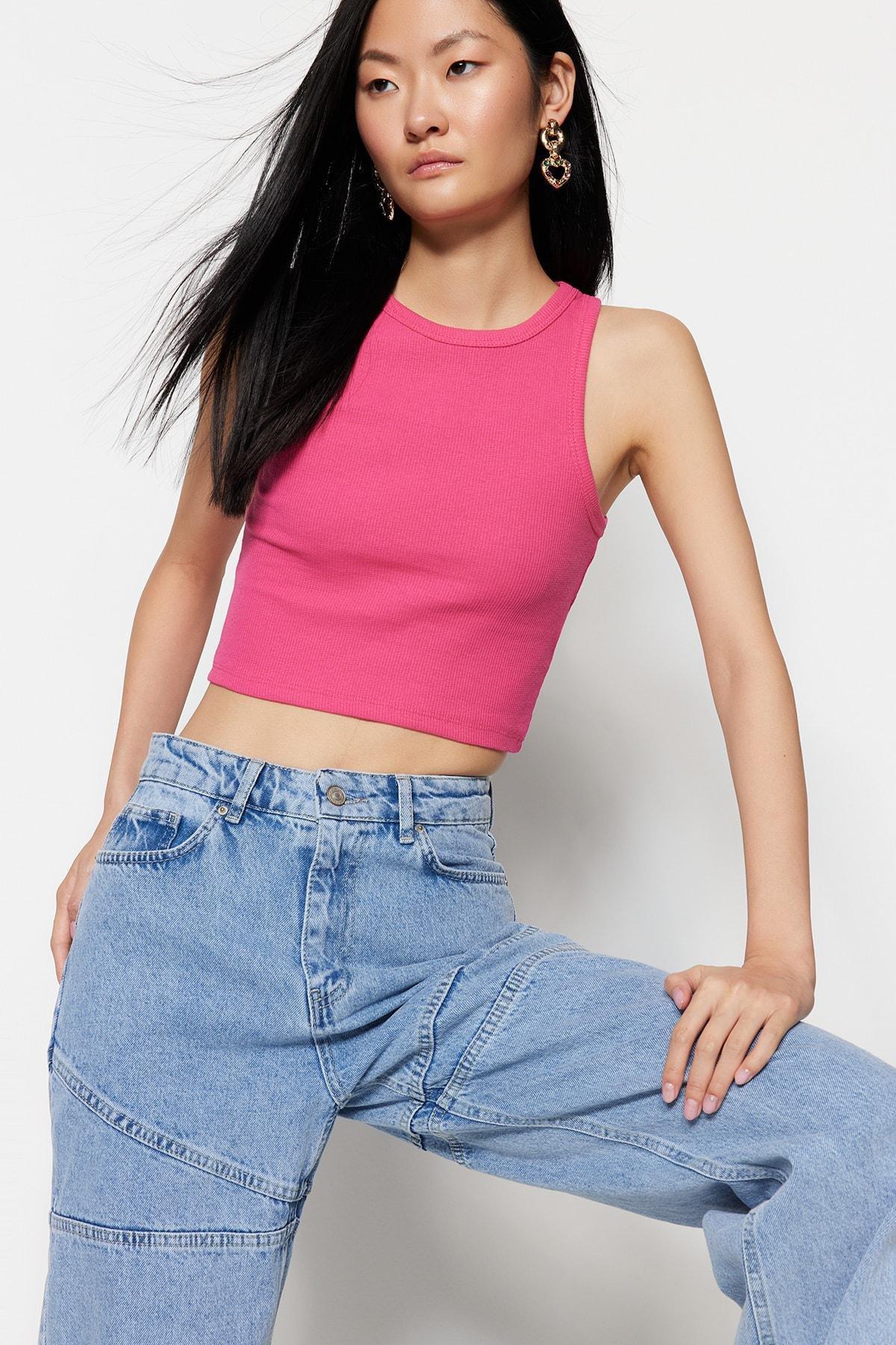 Pink Slim Halterneck Camisole, , large image number 2