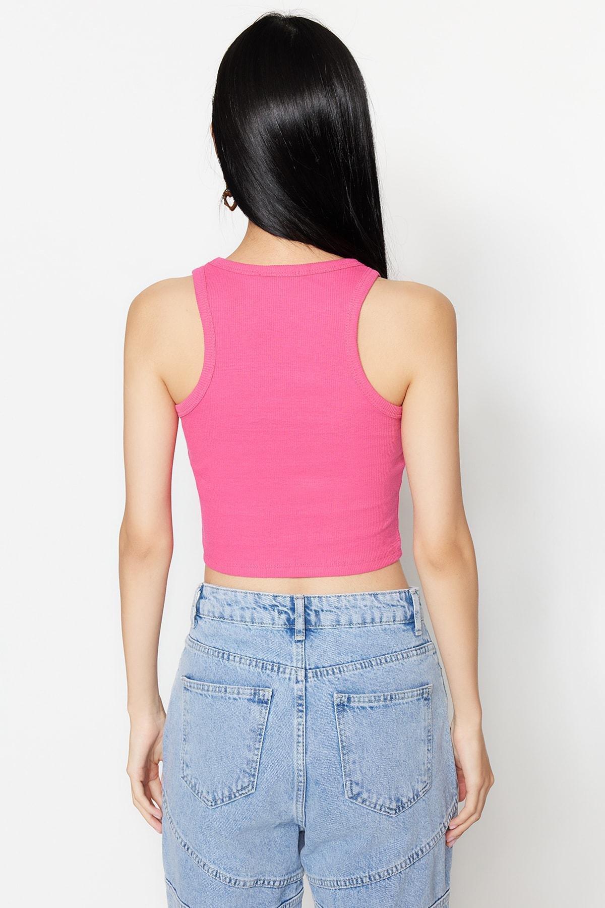 Pink Slim Halterneck Camisole, , large image number 5